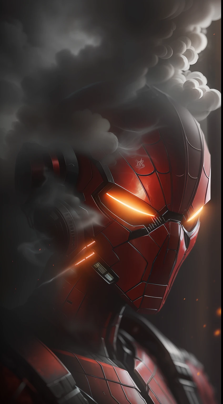 (A gloomy snapshot: 1.1), Epic Realistic, Spider-Biodroid in a red smoke cloud, soft cinematic light, Adobe Lightroom, photolab, HDR, intricated, Highly detailed, (Depth of field: 1,4), hyper-detail (Artstation: 1,4), Cinematic, warm light, Dramatic light (intricate details: 1,1)