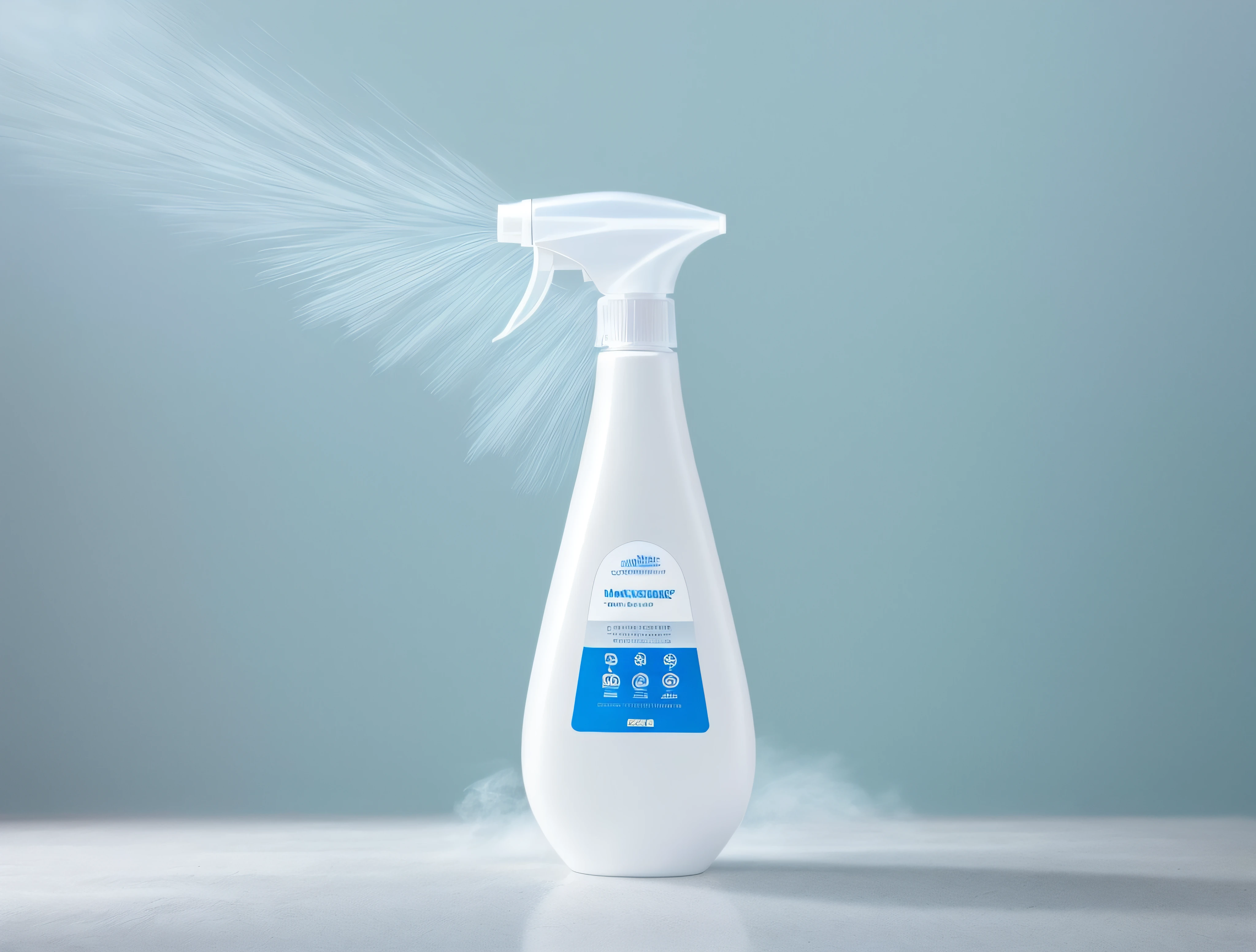 A white spray bottle,Do not use other colors, Product photo, 8 0 0 mm, 1 0 0 0 mm, Clean, full product shot, gracefully, 6 0 0 mm, 600mm, cleanest image, professional product photo, Clean image, professional product shot, Official product image, composite, eco, spray brush