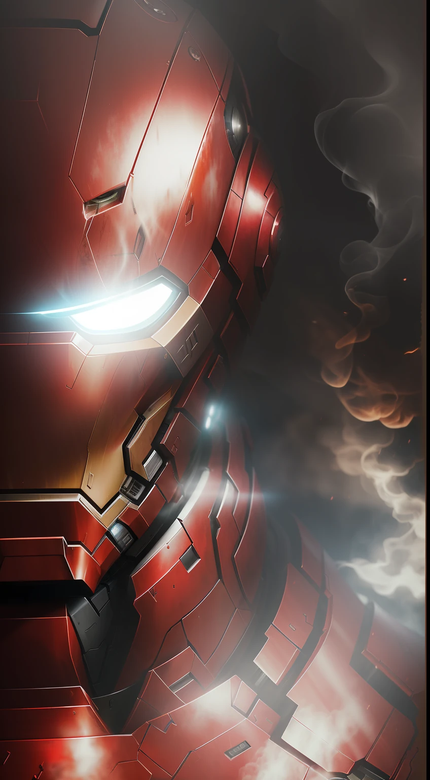 (A gloomy snapshot: 1.1), Epic Realistic, Superior Iron Man in a red smoke cloud, soft cinematic light, Adobe Lightroom, photolab, HDR, intricated, Highly detailed, (Depth of field: 1,4), hyper-detail (Artstation: 1,4), Cinematic, warm light, Dramatic light (intricate details: 1,1)