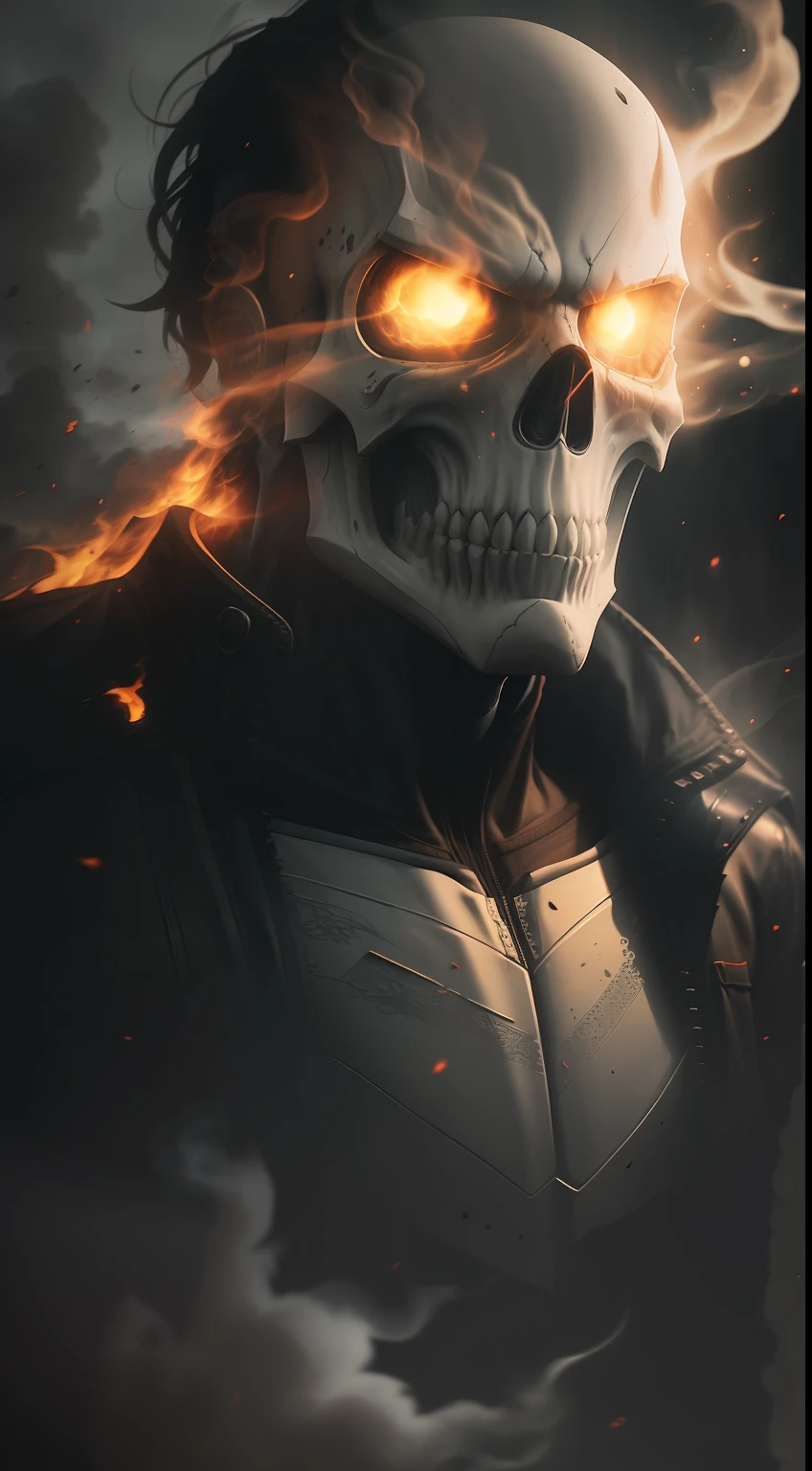 (A gloomy snapshot: 1.1), Epic Realistic, Ghost Rider in a red smoke cloud, soft cinematic light, Adobe Lightroom, photolab, HDR, intricated, Highly detailed, (Depth of field: 1,4), hyperdetail (Artstation: 1,4), Cinematic, warm light, Dramatic light (intricate details: 1,1)