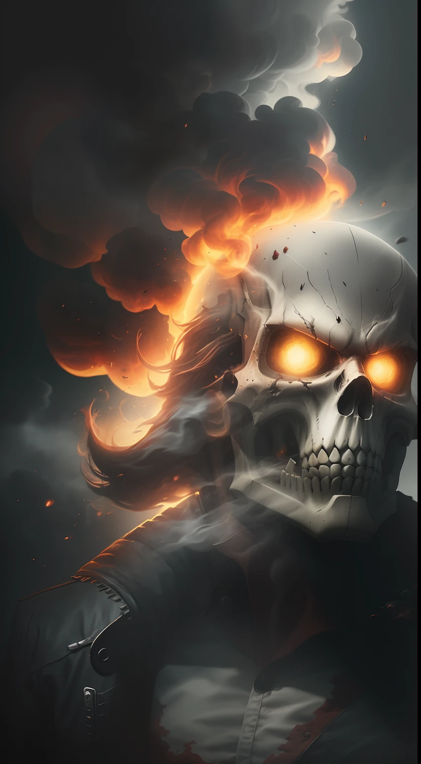 (A gloomy snapshot: 1.1), Epic Realistic, Ghost Rider in a red smoke cloud, soft cinematic light, Adobe Lightroom, photolab, HDR, intricated, Highly detailed, (Depth of field: 1,4), hyperdetail (Artstation: 1,4), Cinematic, warm light, Dramatic light (intricate details: 1,1)