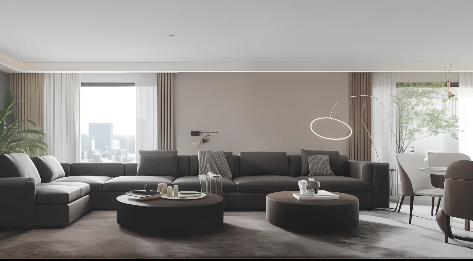 A person sits on the sofa,Cinematic lighting(masterpiece),(high quality), best quality, real,(realistic), super detailed, (full detail),(4k),8k,indoors,table, couch, potted plant, plant, scenery, chair, solo, Wide lens,janelas,sitted,sockes,instrument,plate,carpets,pillows,shoe,