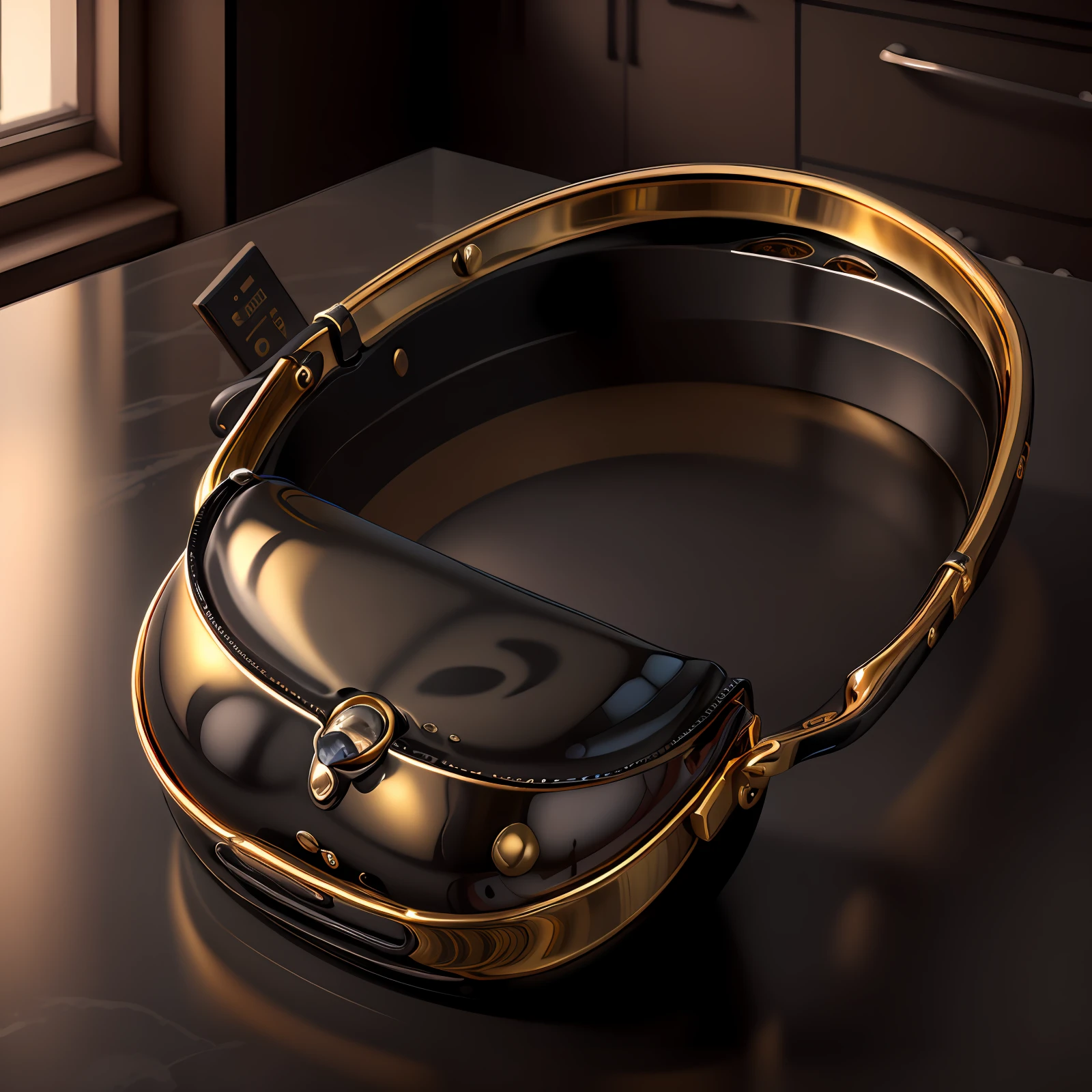Ebony gold AI black wrapped in kitchen