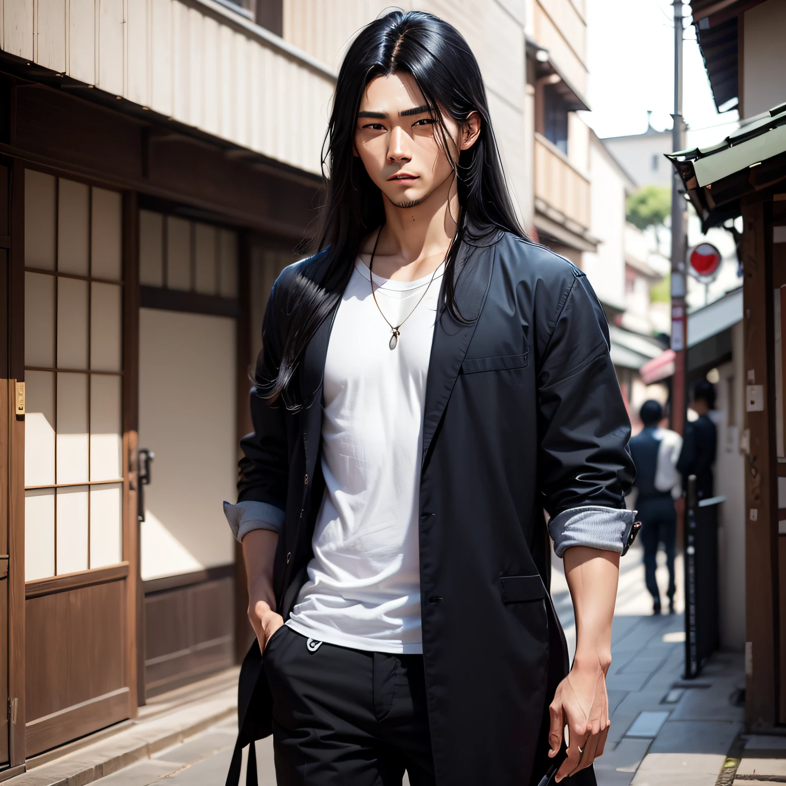 japanese male　long-stature　black-haired　Cool　realisitic --auto