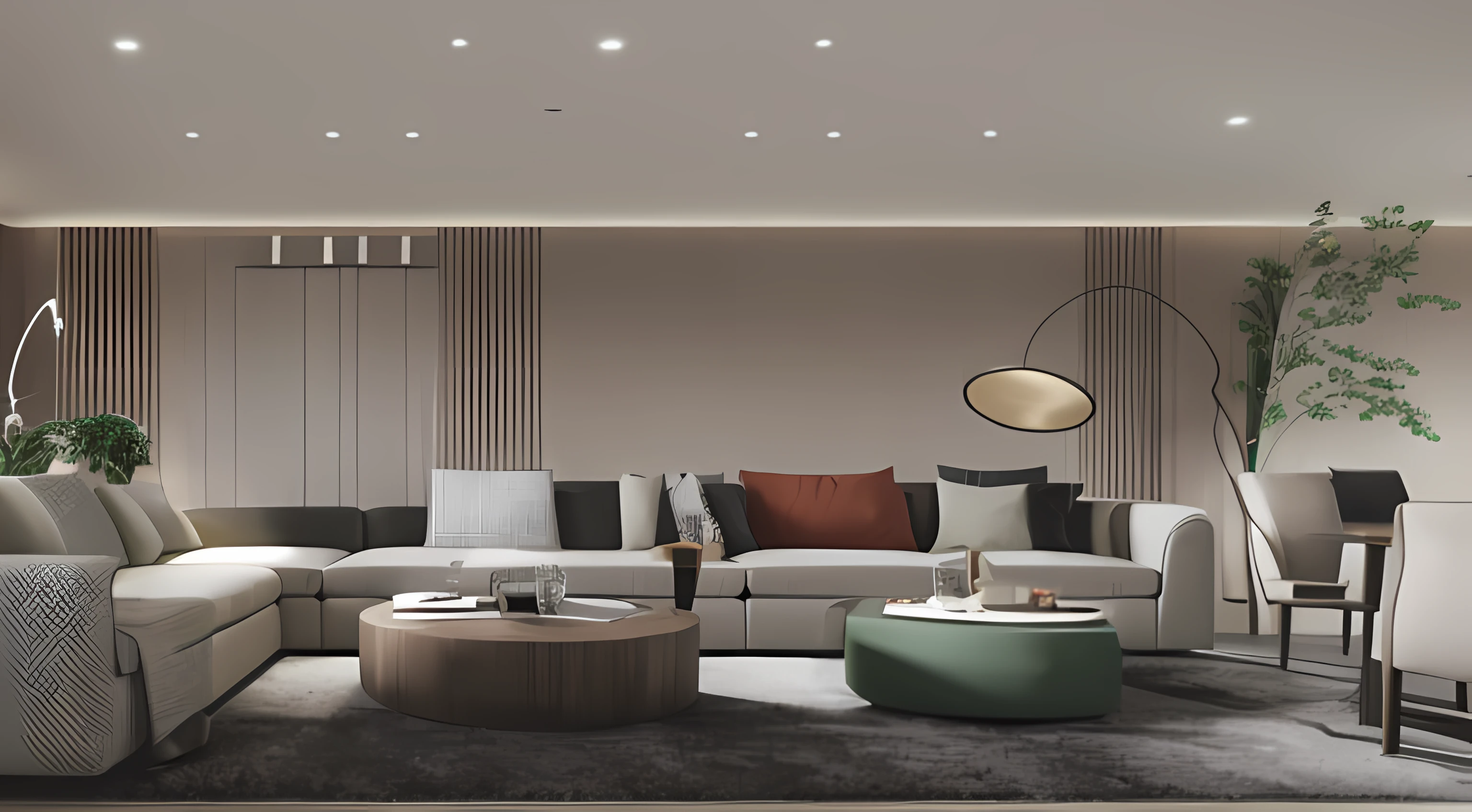 Gray-green round table
