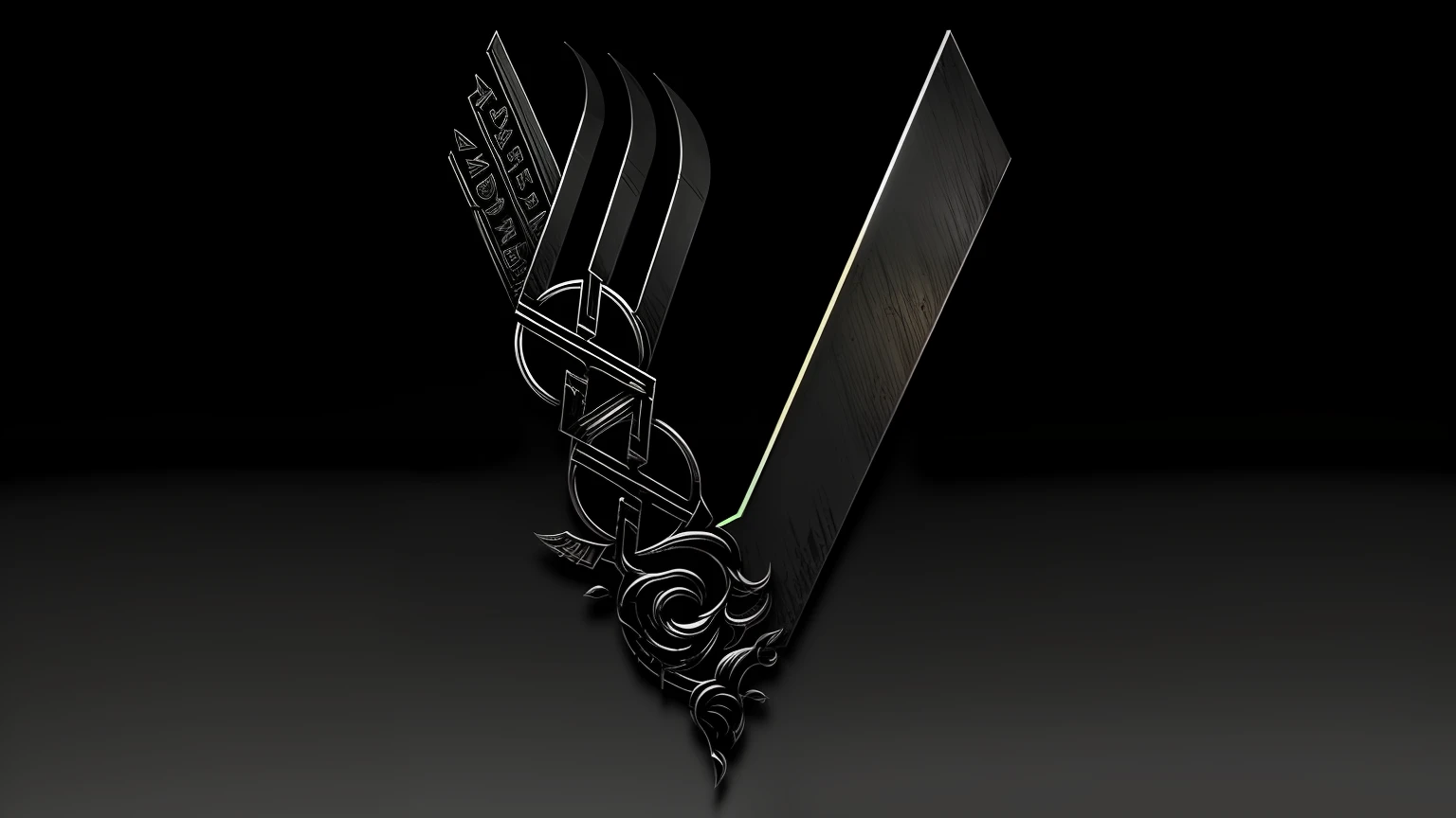 cinematographic, Logo Vikings , tv series, Viking aesthetics, textura de metal desgastado, marcas de sangue, Valhalla, Cultura Viking, Runas VIQUINGUES, Viking, [ metal ], estilo Viking arte oficial, Black background with cinematic lighting