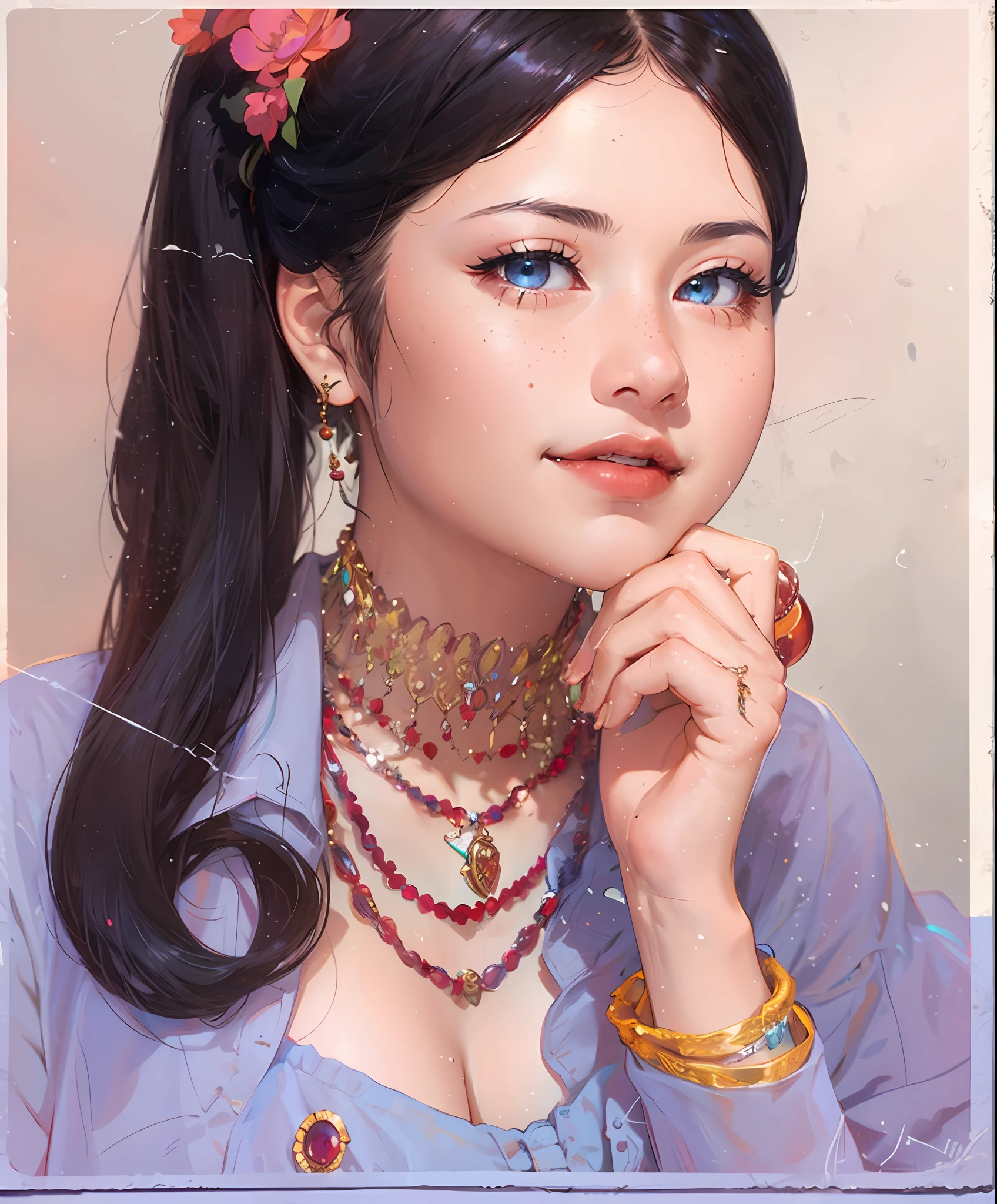 1 girl, serene expression, mesmerizing eyes, straight long hair, flowing dress, poised posture, porcelain skin, subtle blush, crystal pendant
BREAK
golden hour, (rim lighting):1.2, warm tones, sun flare, soft shadows, vibrant colors, painterly effect, dreamy atmosphere
BREAK
scenic lake, distant mountains, willow tree, calm water, reflection, sunlit clouds, peaceful ambiance, idyllic sunset, ultra detailed, official art, unity 8k wallpaper
, zentangle, mandala