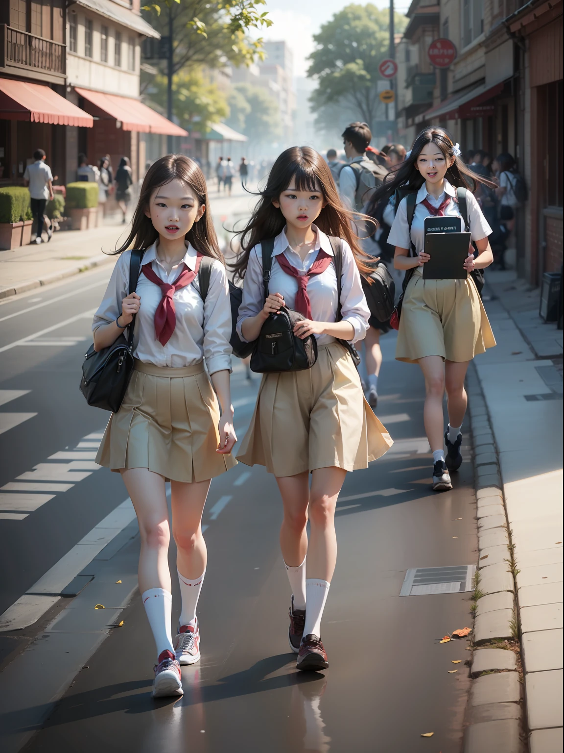 Going to school、{{{Play with friends}}}It depicts a large group of girls.