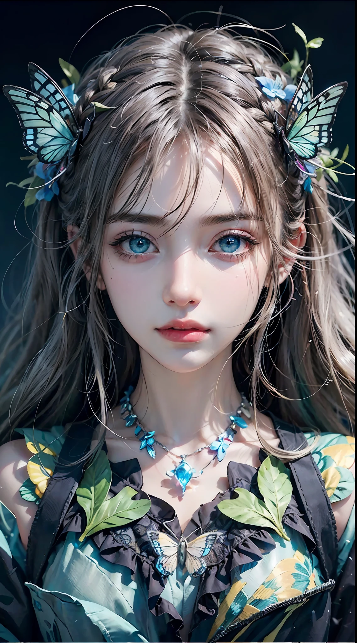 (masterpiece:1.1), (highest quality:1.1), (HDR:1.0), ambient light, ultra-high quality,( ultra detailed original illustration), (1girl, upper body), ((harajuku fashion)), ((flowers with human eyes, flower eyes)), double exposure, fusion of fluid abstract art, glitch, (original illustration composition), (fusion of limited color, maximalism artstyle, geometric artstyle, butterflies, junk art)