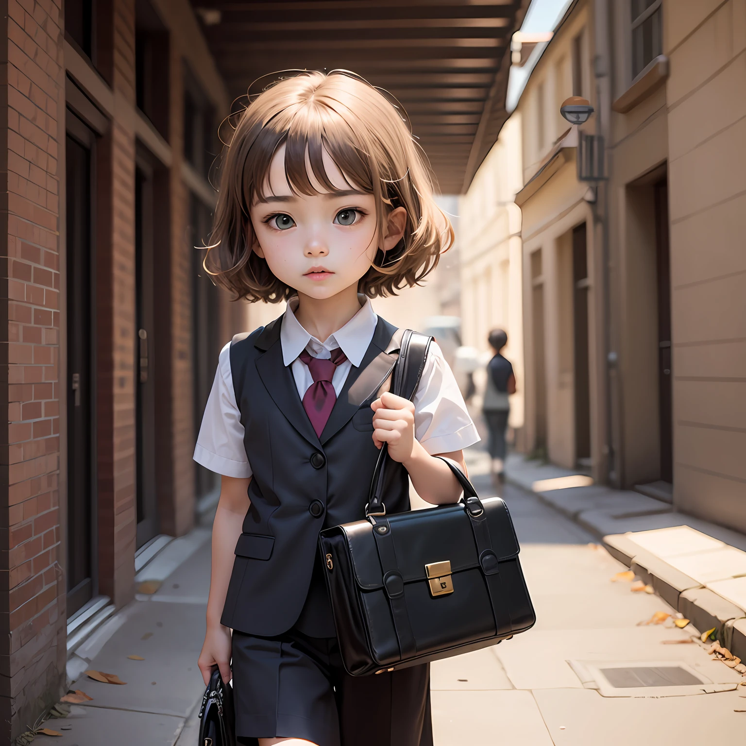 manga style, a  holding a briefcase --auto