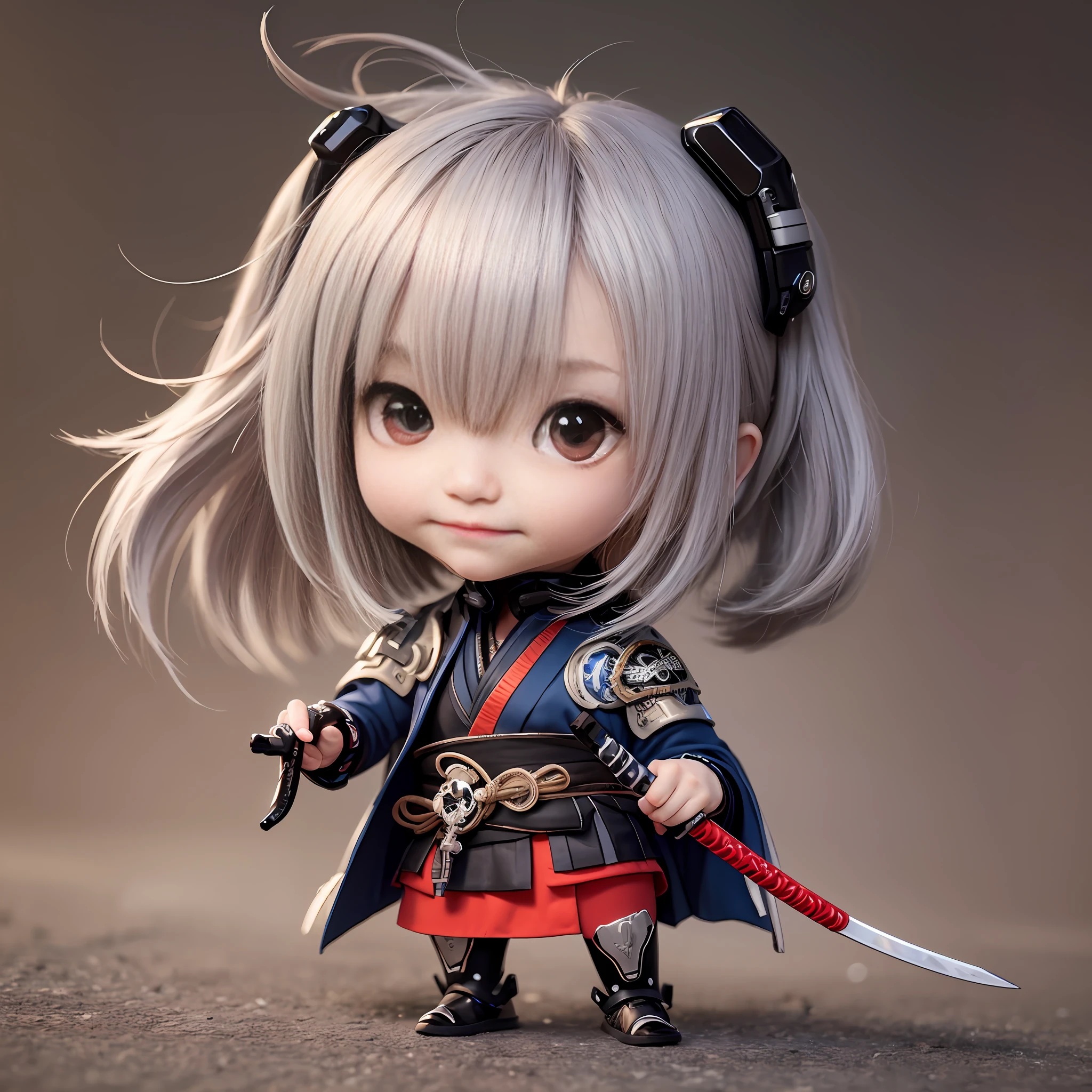 cyberpunk samurai chibi, cartoon --auto --s2