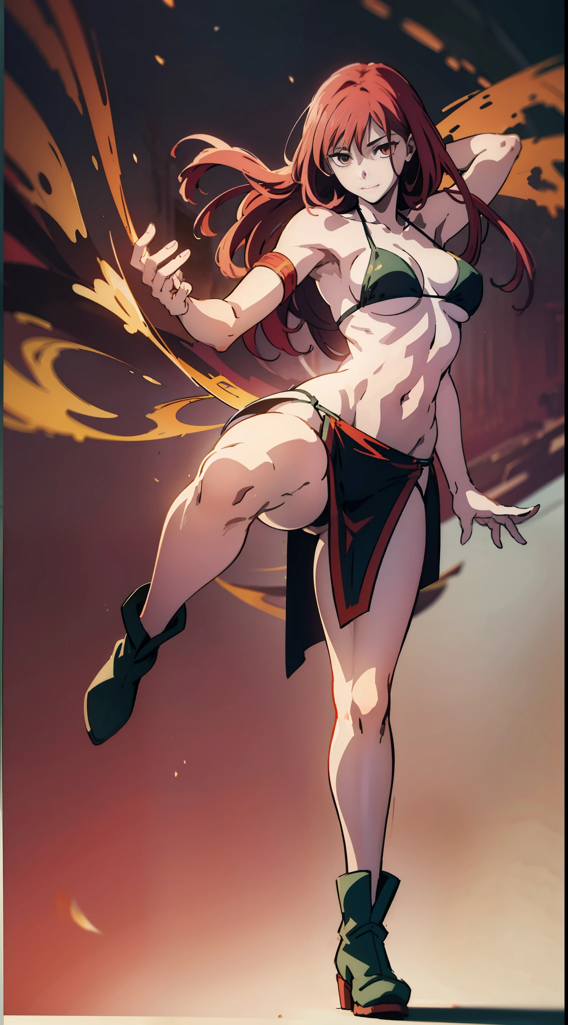 masterpaintings,1woman,A wonderful character show,4K anime,(animel:1.2),An anime painting of a heroine in Hanfu and a bikini,Mysterious oriental atmosphere,Tall,Slim and well-proportioned waist and abdomen,perfectbody,Realistic Hanfu,Wear boots,Combat posture study,All body in,Dress,Image of a female boxer,Martial arts anime style,colored sketch,Sketch art style,anime artsyle,digital anime,ultra-high-resolution,Realistic scale SFW,Place your hands in her body position!,Full body combat stance,Combat action,Gesture painting,Fine sketching,full body portrait of,,Anime Paintings