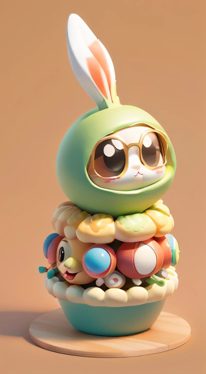 Toy dolls,Render 3D styles,Cute kawaii 3D,Vinyl material,Detailed digital art,Stylized 3D,Digital painting boutiques。