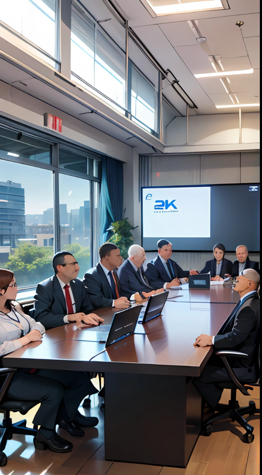 More than 10 people sat at the conference table,People are talking about it,, 8K, Super detail, ccurate, Best quality