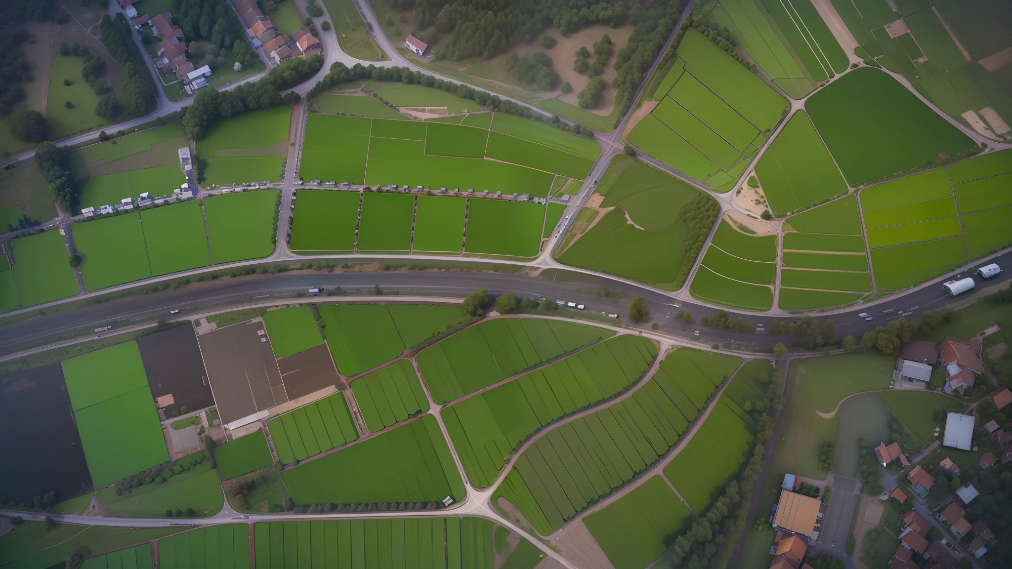 Satellite top view，Green farmland --auto