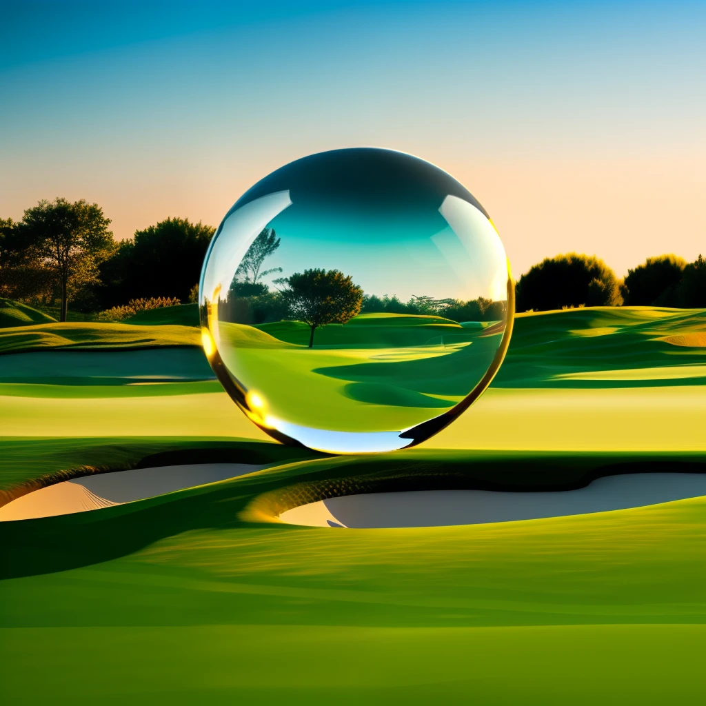 (orbai)++,A glass ball,There is a golf course inside