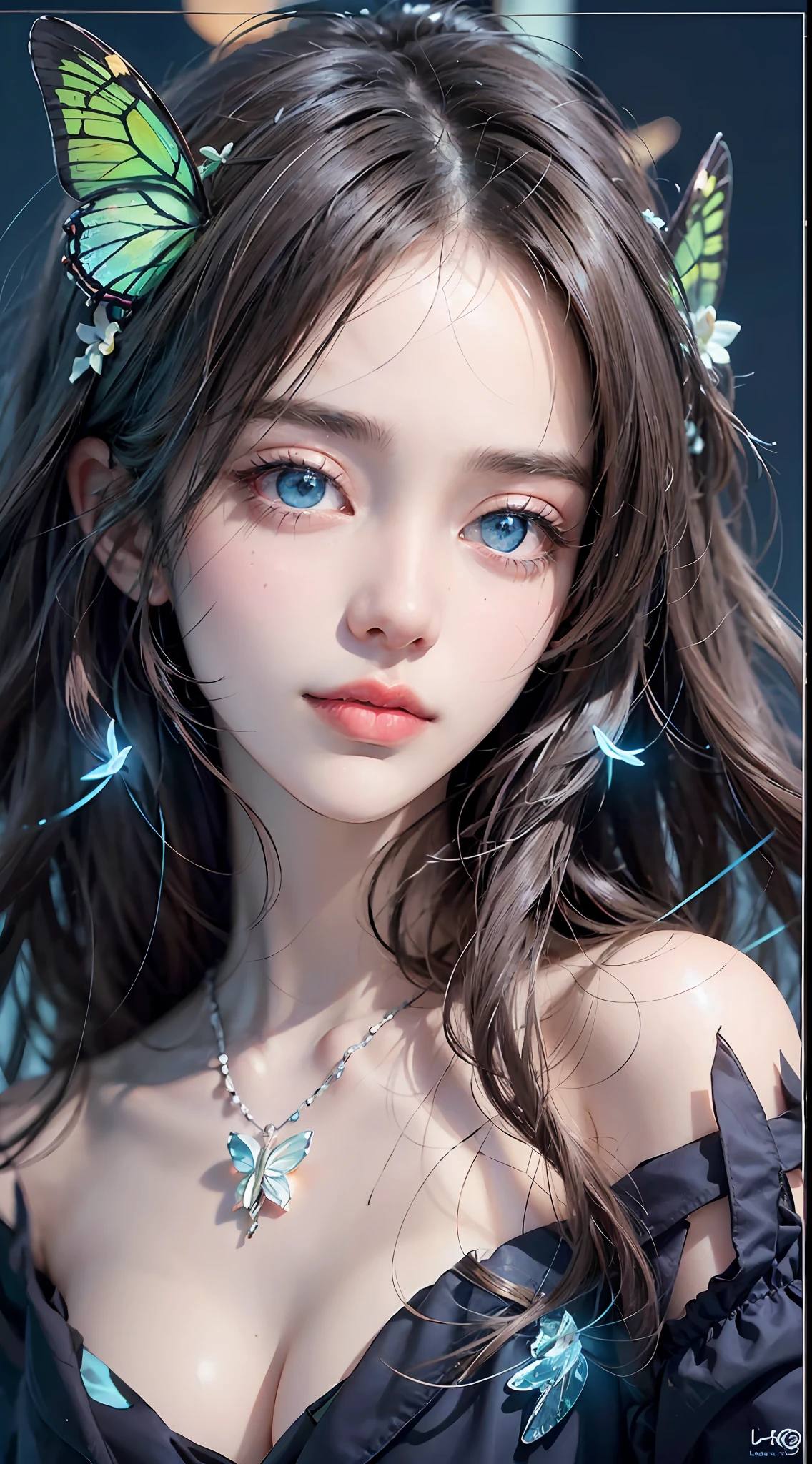(masterpiece:1.1), (highest quality:1.1), (HDR:1.0), ambient light, ultra-high quality,( ultra detailed original illustration), (1girl, upper body), ((harajuku fashion)), ((flowers with human eyes, flower eyes)), double exposure, fusion of fluid abstract art, glitch, (original illustration composition), (fusion of limited color, maximalism artstyle, geometric artstyle, butterflies, junk art)