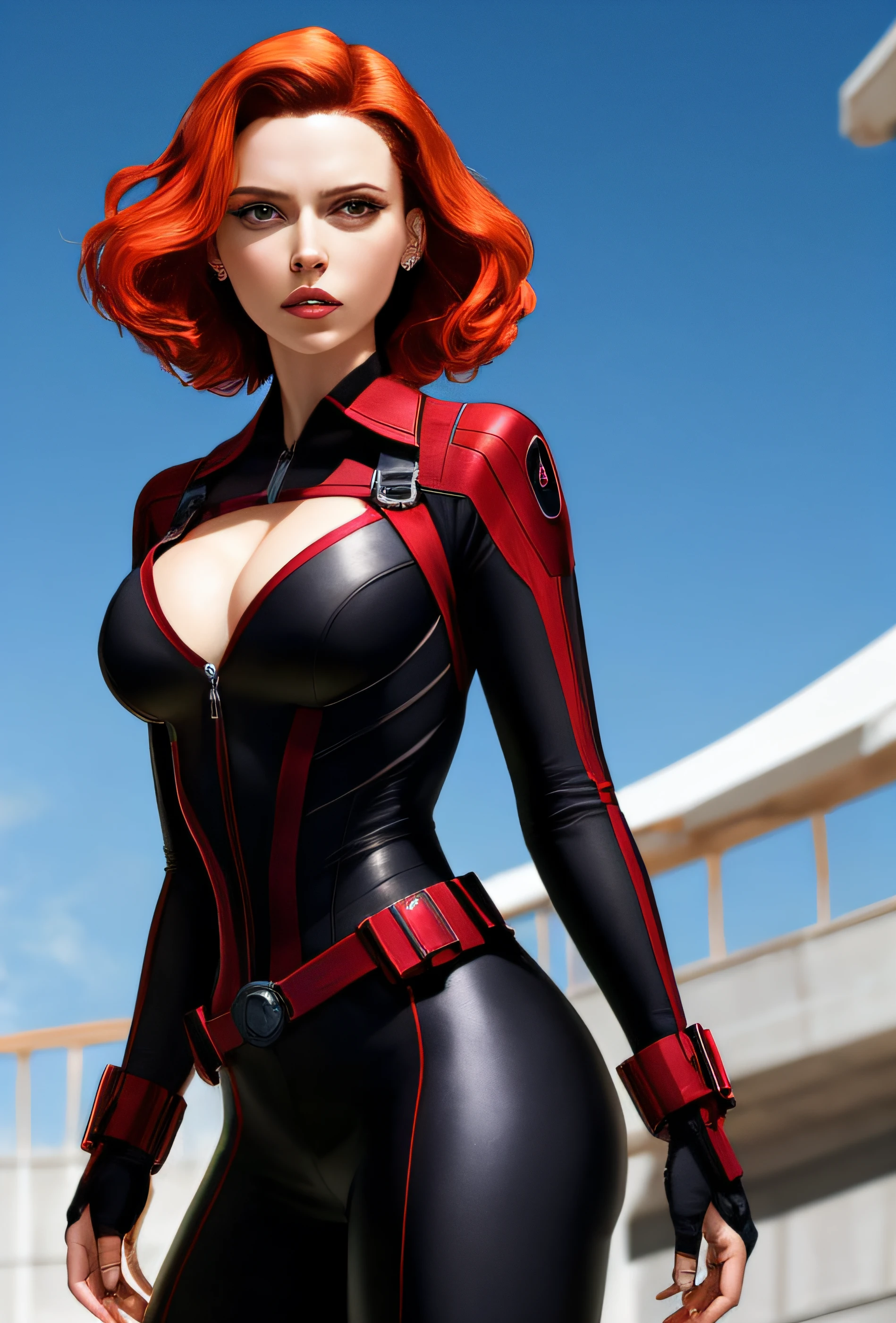 ((obra-prima)), ((melhor qualidade)), ((detalhe alto)), Black widow woman, Top Transparente, corpo inteiro, pose provocante, maquiagem, piso, sombra, seios grandes, olhos verdes vibrantes, Realistic hair