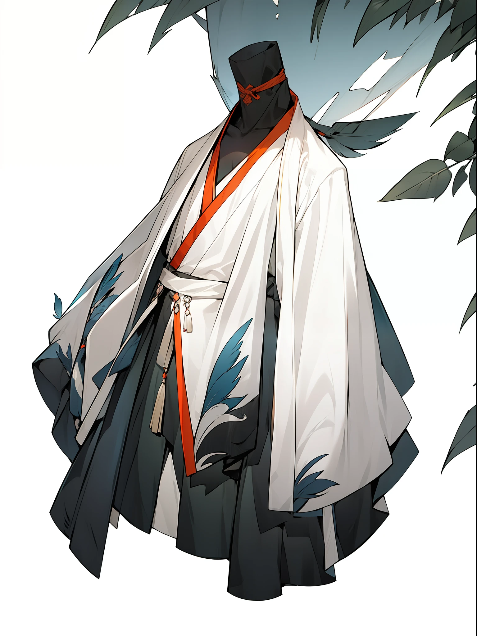 （NOhumans：1.5）， a masterpiece of， Ultimate，（a color，feather hair），（Assassin clothes，Black straps，White Hanfu，Phnom Penh embroidery)，gameicon，