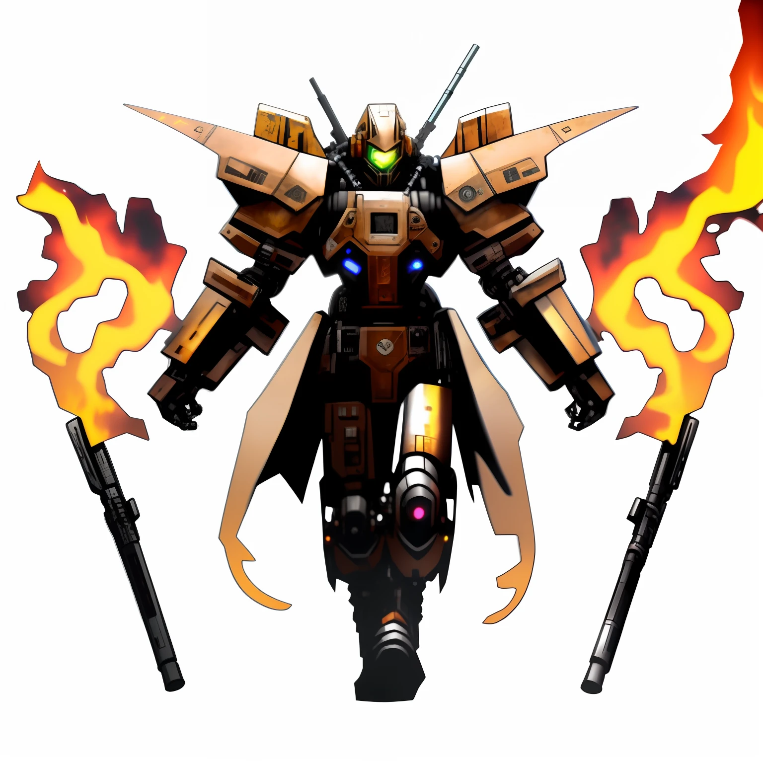 a close up of a person with a gun and fire, black fire color reflected armor, mech warrior, bio - mechanical ninja samurai, cybernetic fire armor, robot warrior, cybernetic flame armor, cool mecha style, cyborg samurai, intricate glowing mecha armor, mech wings, mecha armor, mechanical warrior, intricate assasin mecha armor