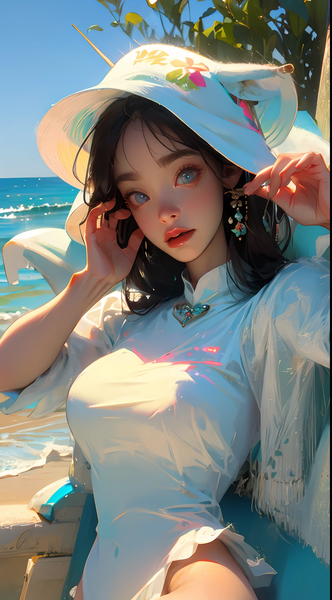 Maiden, seaside, swimsuit, cute, elf