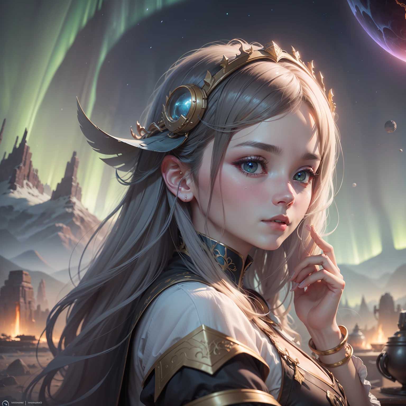 Aurora、vulkan、universes、a beautifulchi girl、4K highly detailed digital art、4K HD wallpapers very detailed、impressive fantasy landscape、sci-fi fantasy desktop wallpaper、Unreal Engine 4K wallpapers、4K Detail Digital Art、Sci-Fi Fantasy Wallpapers、Epic dreamy fantasy landscape、4k HD Matte Digital Paintings、8k stunning artwork