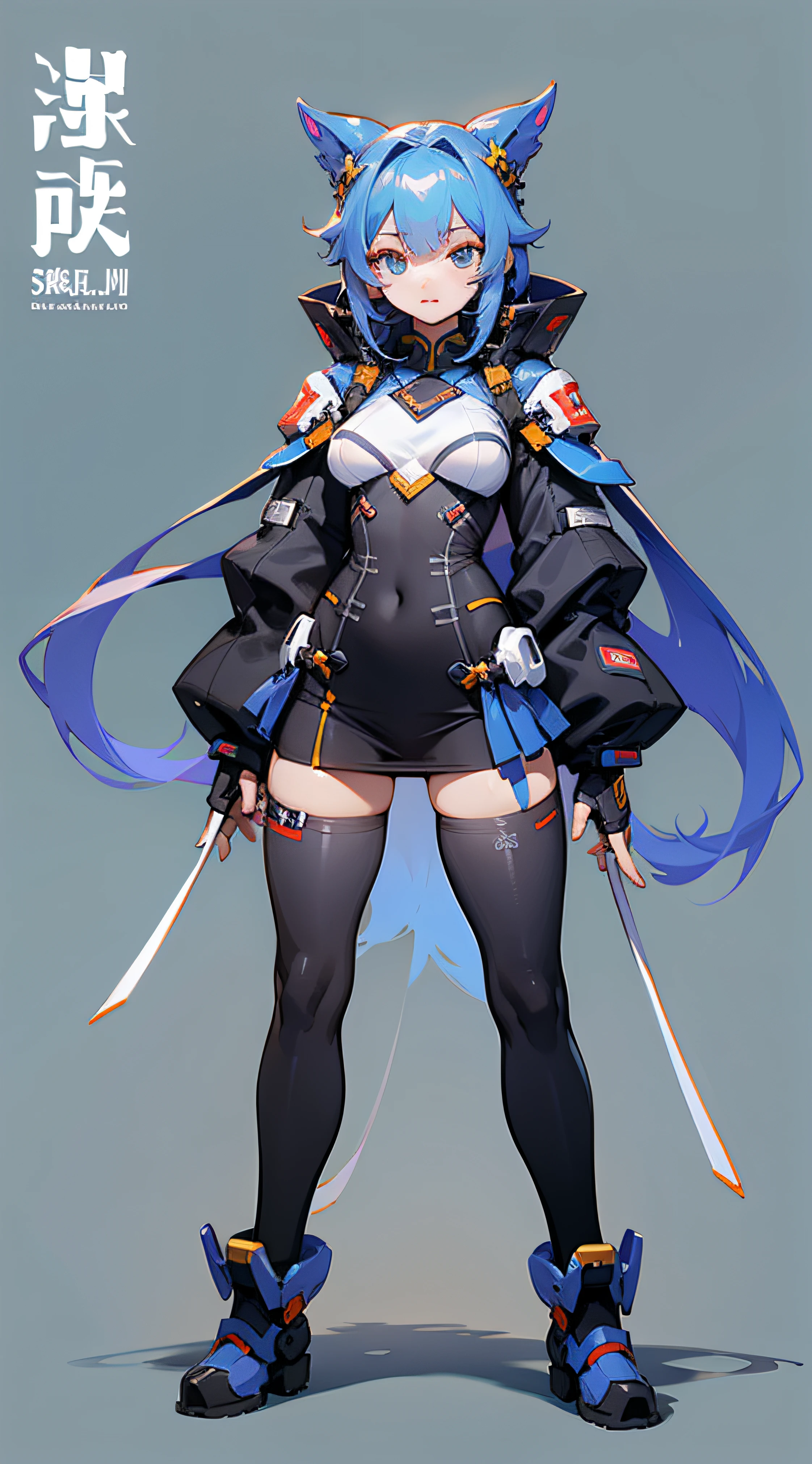 Standing Picture All body in The front babes animated characters detailed full-body concept trending on pixiv simplebackground