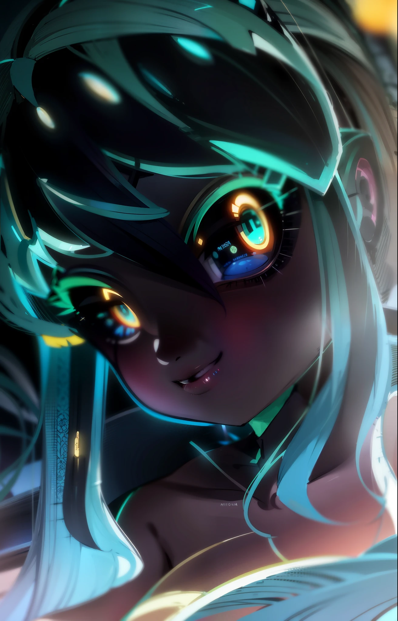 anime girl with blue hair and a blue wig, hatsune miku face, Mikudayo, Anime girl with teal hair, hatsune miku portrait, Miku, Hatsune Miku, Portrait of Hatsune Miku, rei hiroe, vivy, pretty anime face, with huge luminous sad eyes, Miura, portrait knights of zodiac girl, yami kawaii