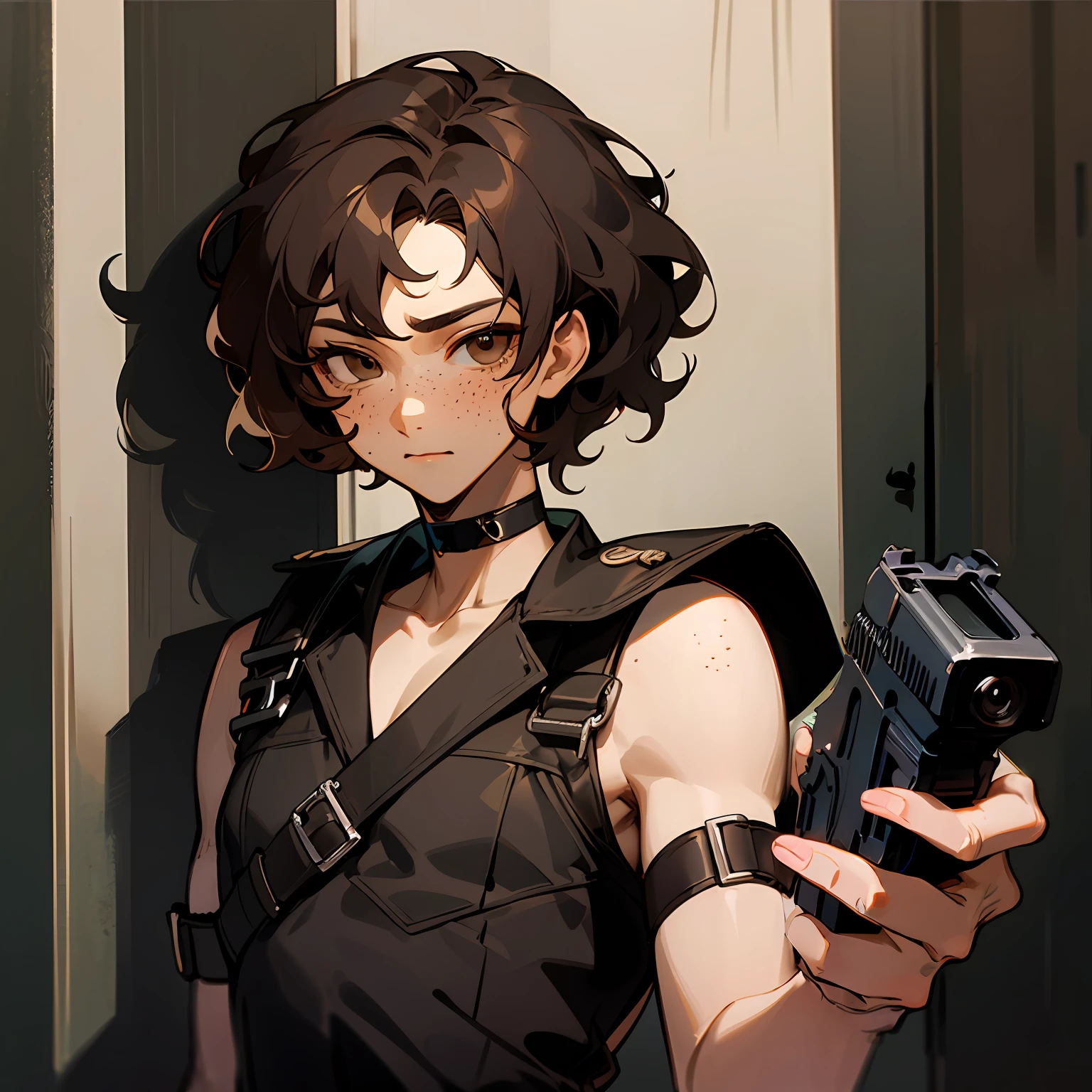 hand holding a gun