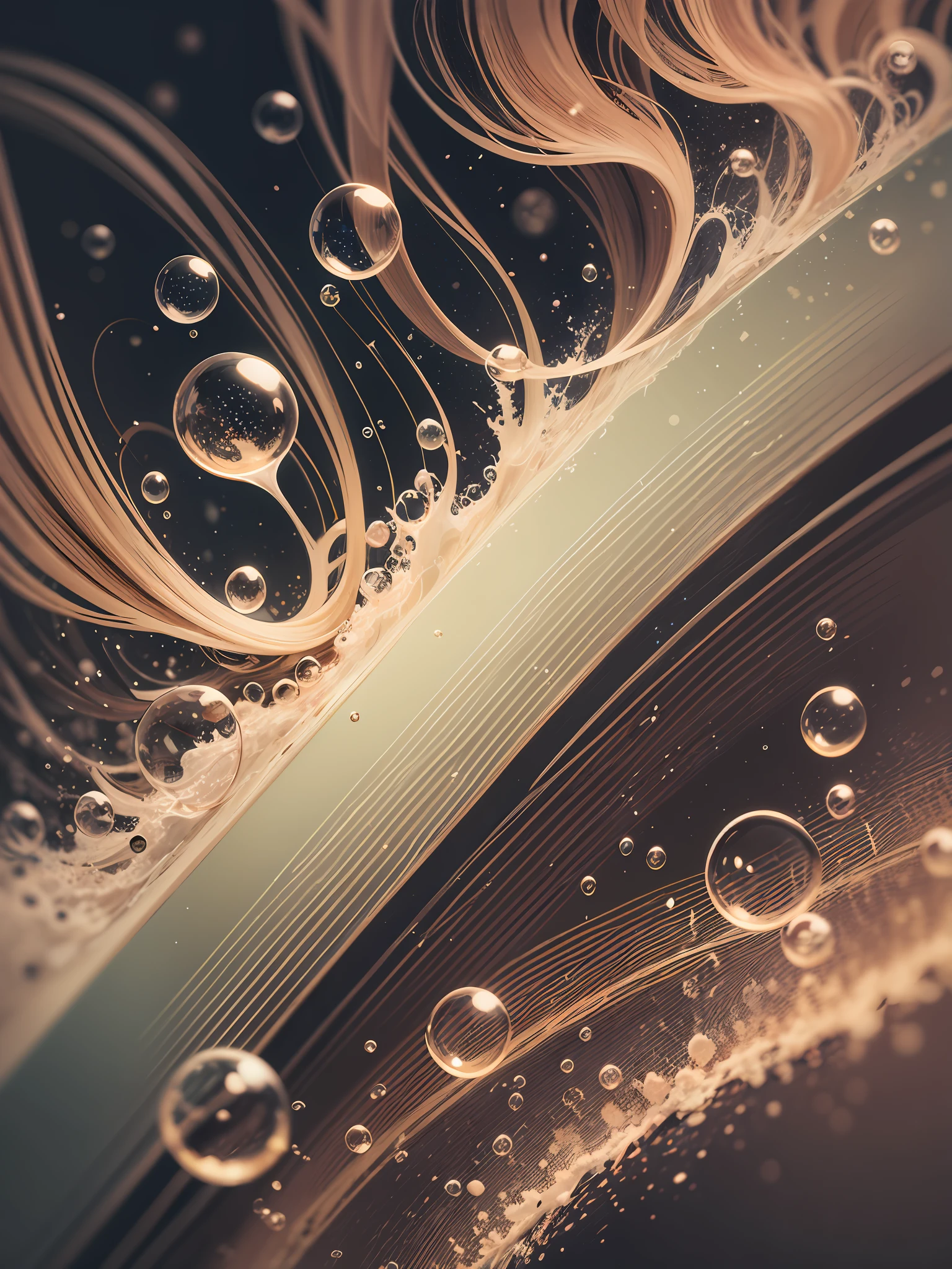 Illustration with bubbles on black background