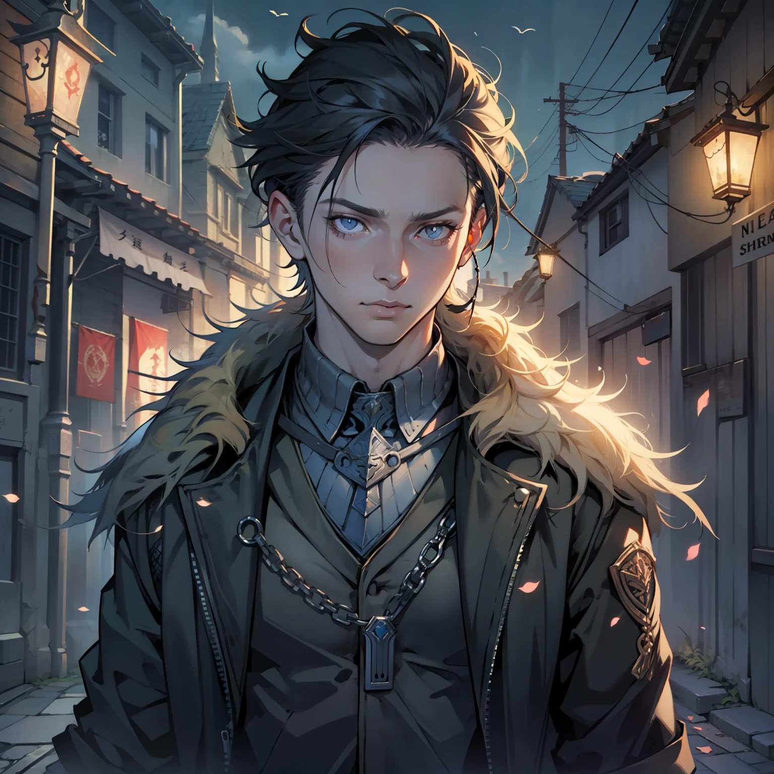 Cold boy,Dark shadows,Dreamy cinematic lighting。