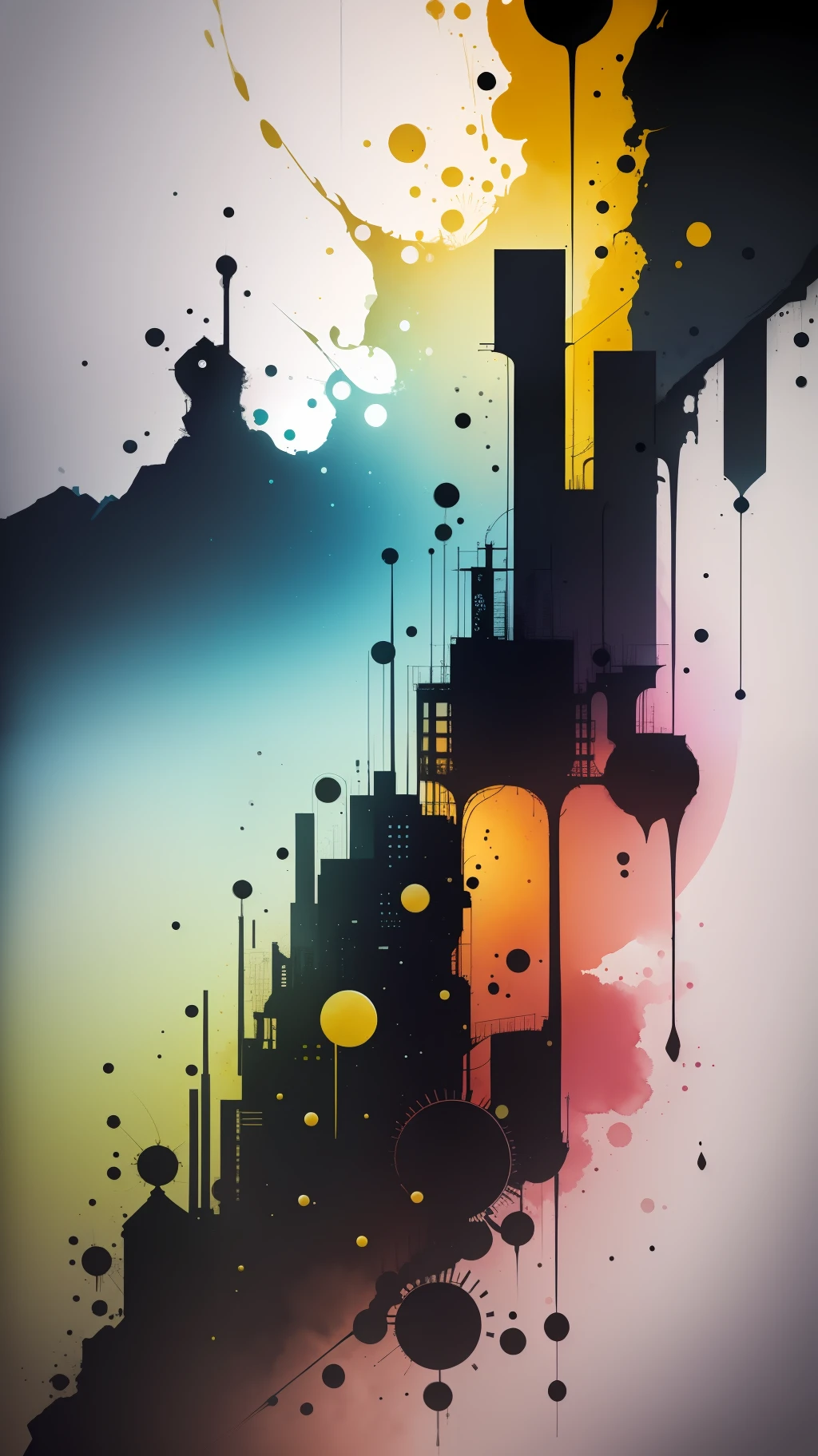 3d watercolor abstract,dark background,high resolution,high quality,colorful,green,red,yellow,blue