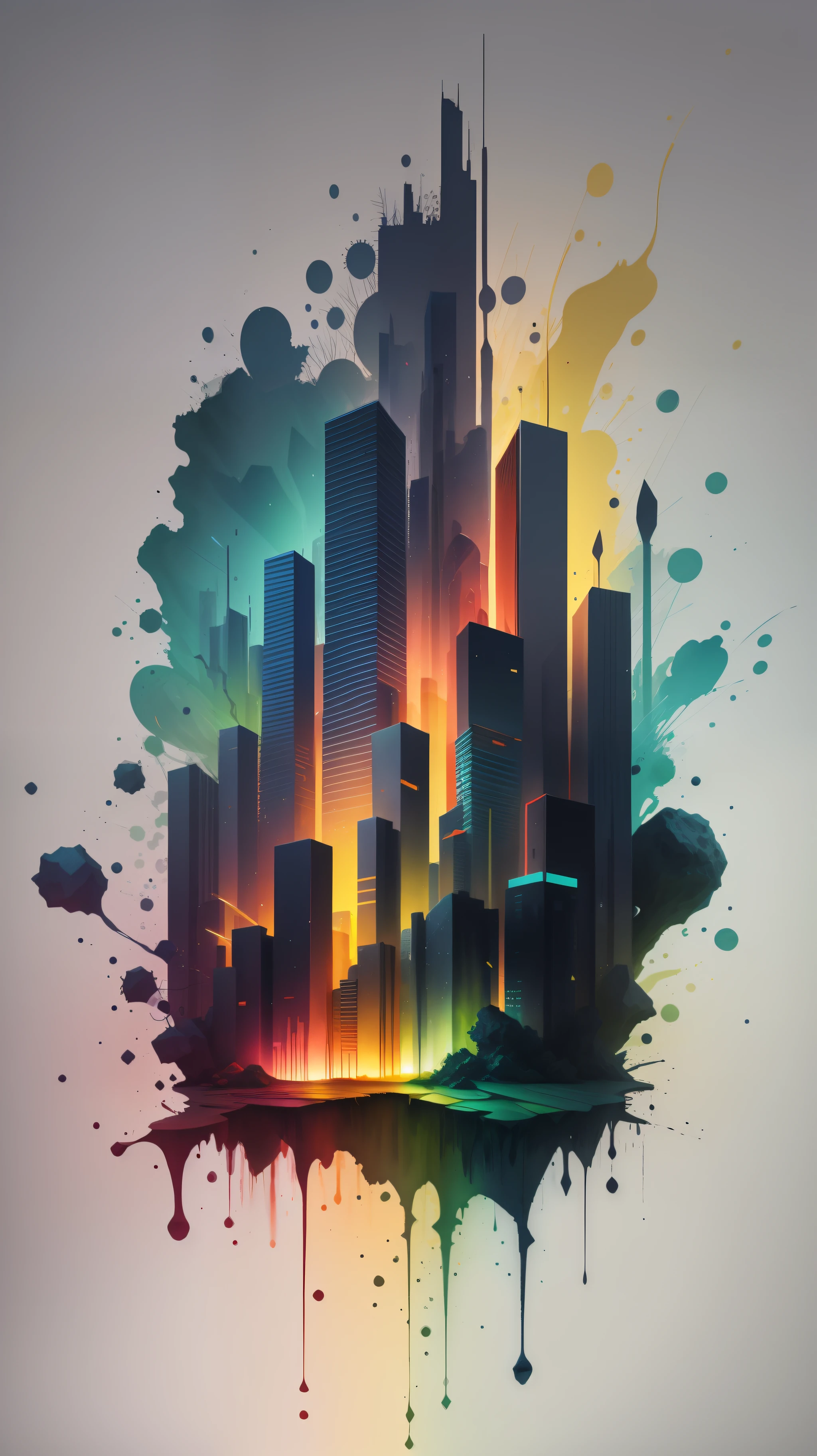 3d watercolor abstract,dark background,high resolution,high quality,colorful,green,red,yellow,blue