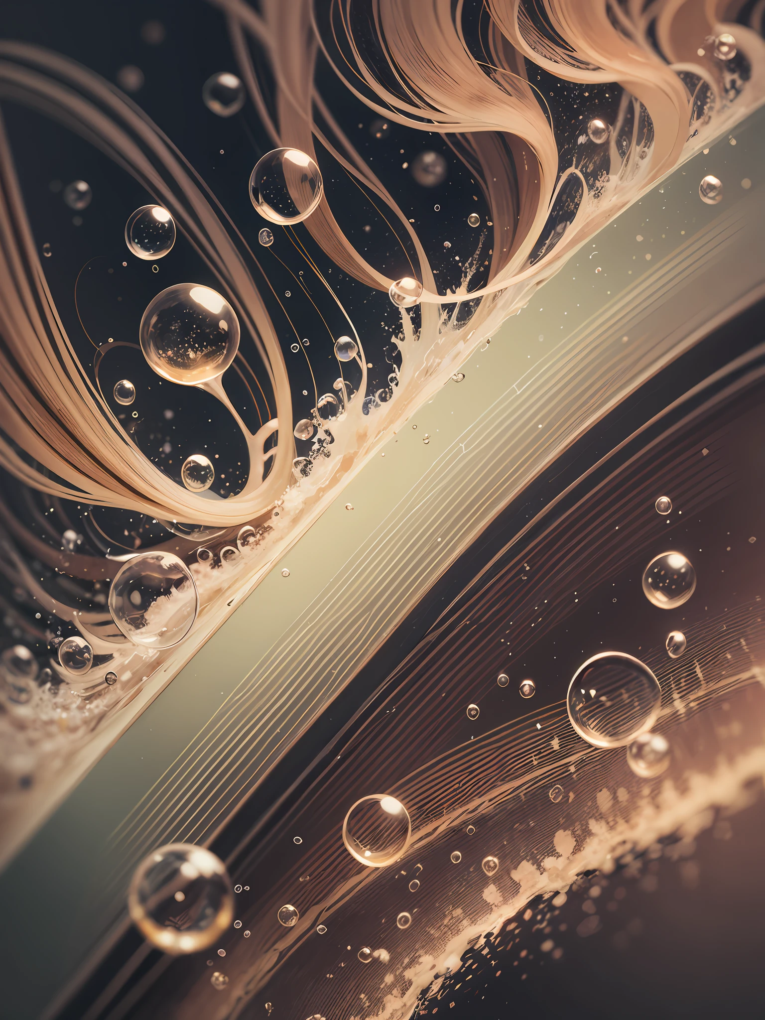 Illustration with bubbles on black background