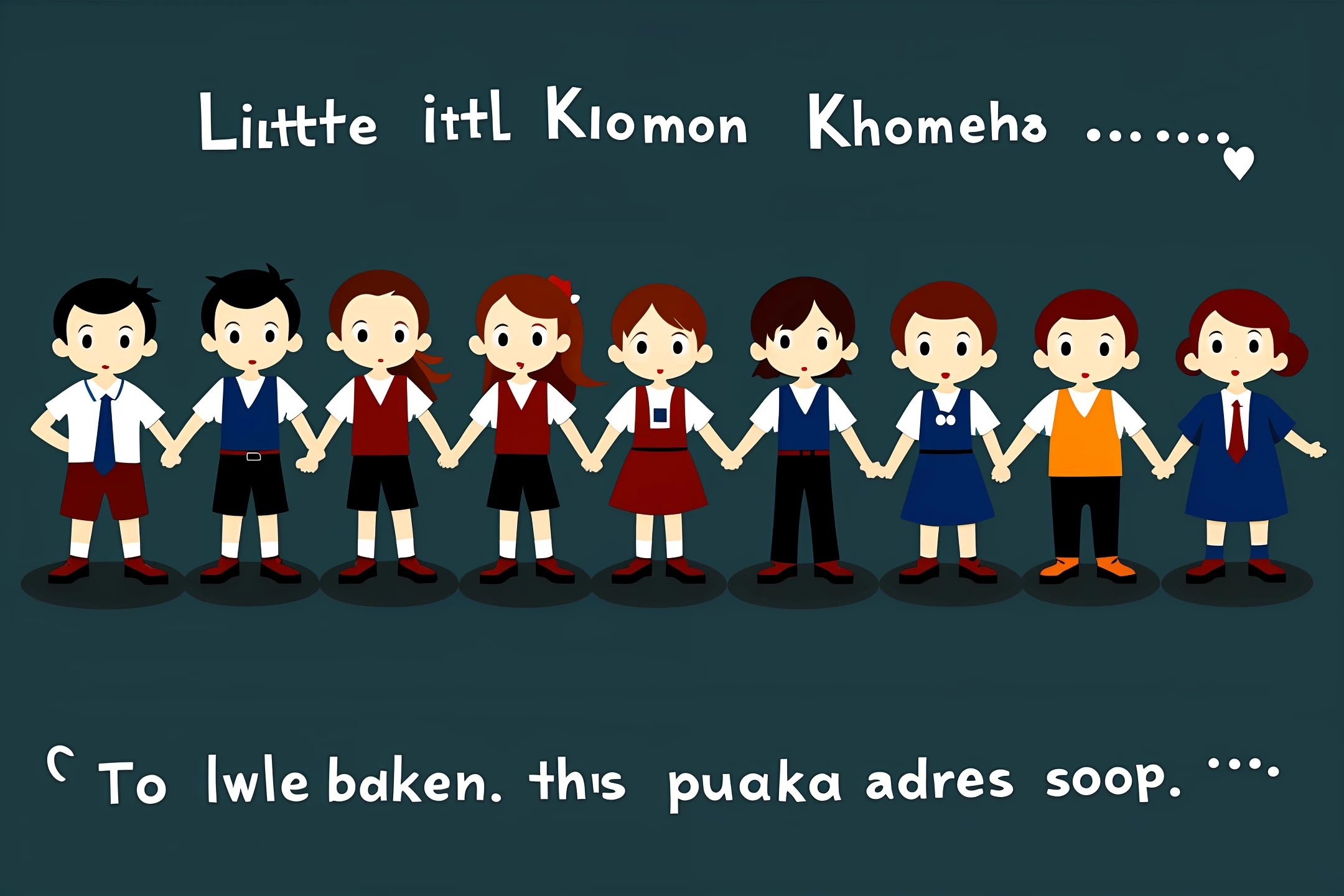 8 cartoon little characters, 5 men and 3 women Script kill shop background