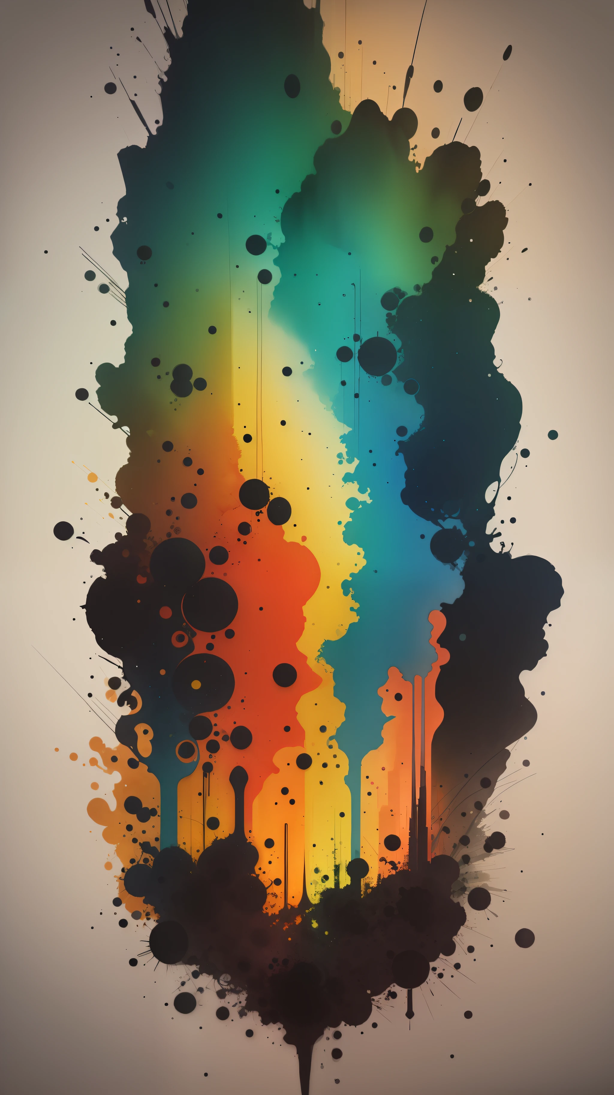 3d watercolor abstract,dark background,high resolution,high quality,colorful,green,red,yellow,blue