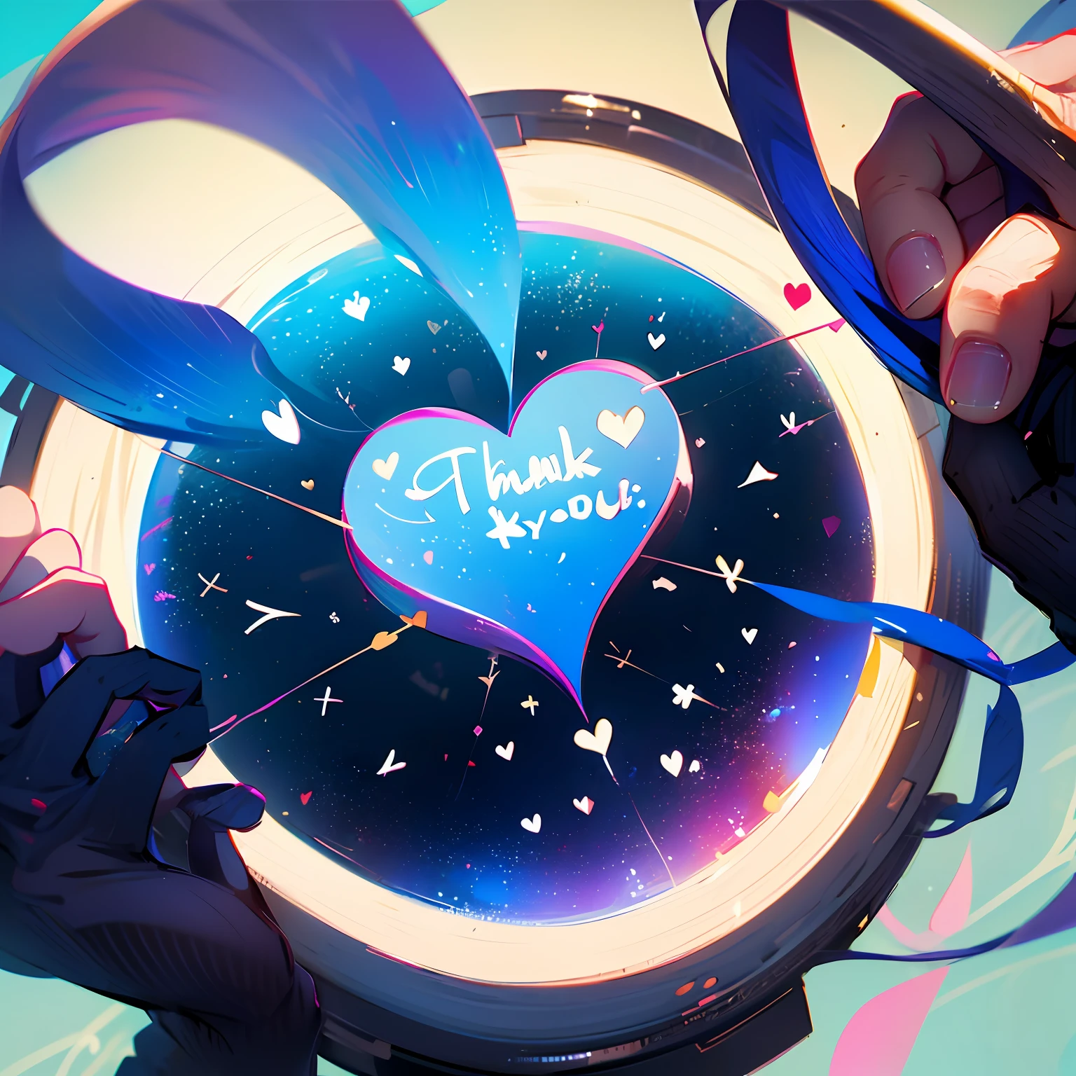 Icon with handwritten heart in the center of blue circular background,Hiragana in the middle of the heart「A」Put in,thank you,Thanks