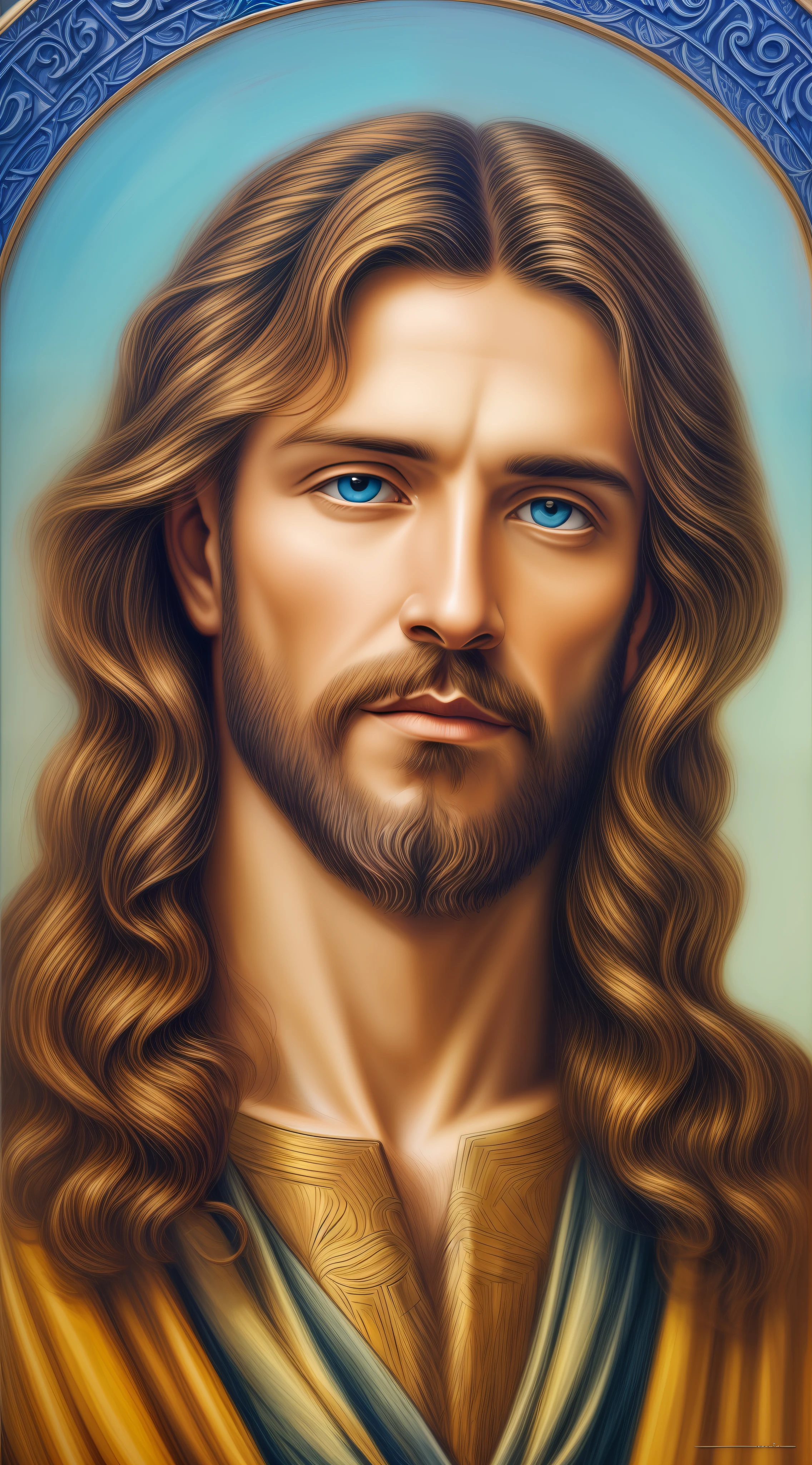 Jesus Pray God, Prayer god Portrait of a handsome man, Jesus Christ, real blue eyes, sunny day, intricate details.real jesus lord, straight head face, Straight body.