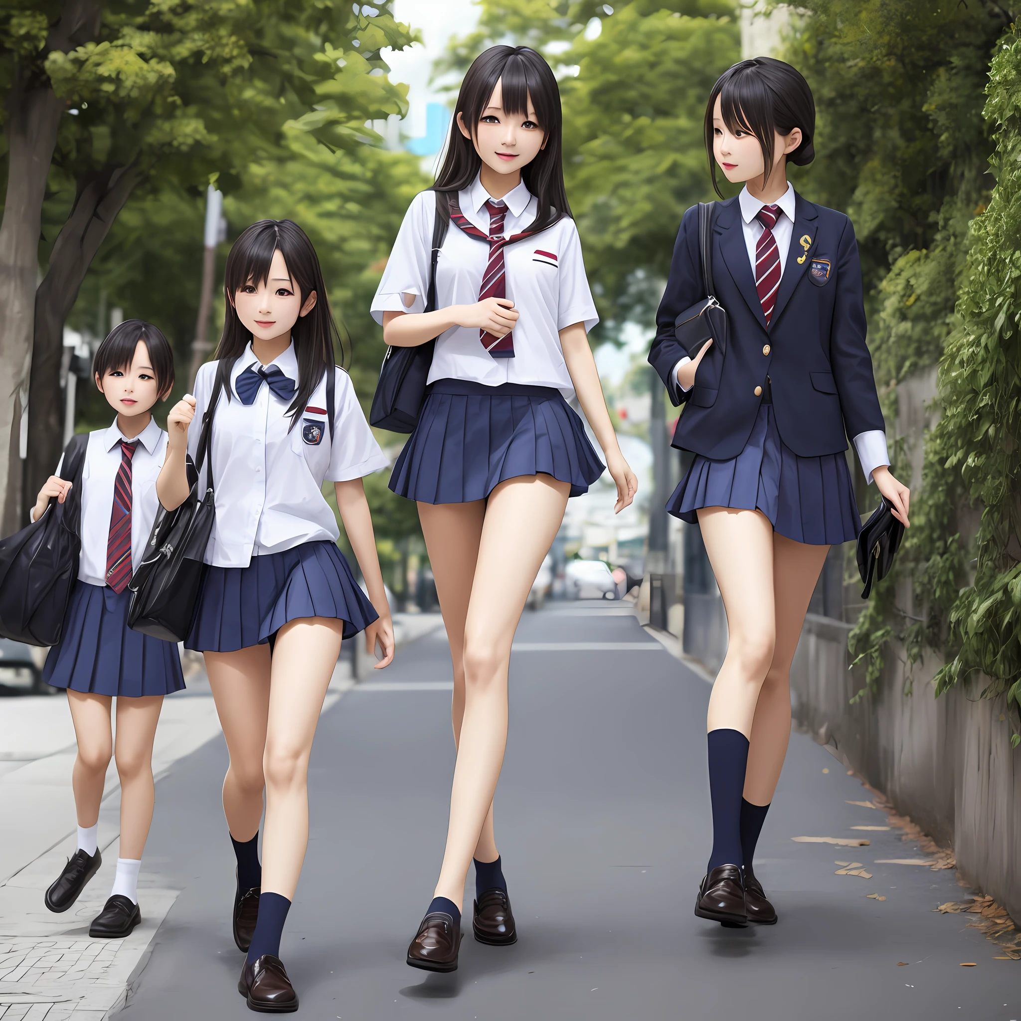 babes、fullllbody、streaked々underpants、skirt by the、school  uniform --auto