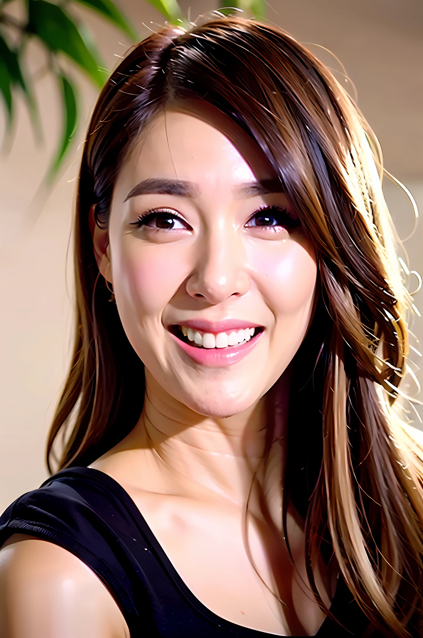 uma foto de uma mulher , (tiffany young: 1.2) , um closeup do rosto da mulher , renderizado em octanagem , renderizado em motor irreal , fotografia realista, ultrarrealista, olhos detalhados, fotorrealista, realista, vida real,  sedutora fotografia, feliz, with soft lighting glasses , close up do rosto , obra-prima , sharp foc , cinematiclighting , rim lighting , pele brilhante , (tiffany_young:1.2) , gentle illumination , flash de preenchimento de anel , cores vibrantes ,   refraction , prisma , rainbowart , lensflare , foco no rosto , olhando para o espectador , mascara , olhos brilhantes , close up do rosto pov , lente olho de peixe , sombra , cabelo preto , blush , nariz blush , feliz , brincos de aro , gargantilha , , romantico , noite escura , princesa luar , snsd , Kpop idol , cantor , punk rocker , roupas roxa , noite muito escura luar ceu estrelado ,