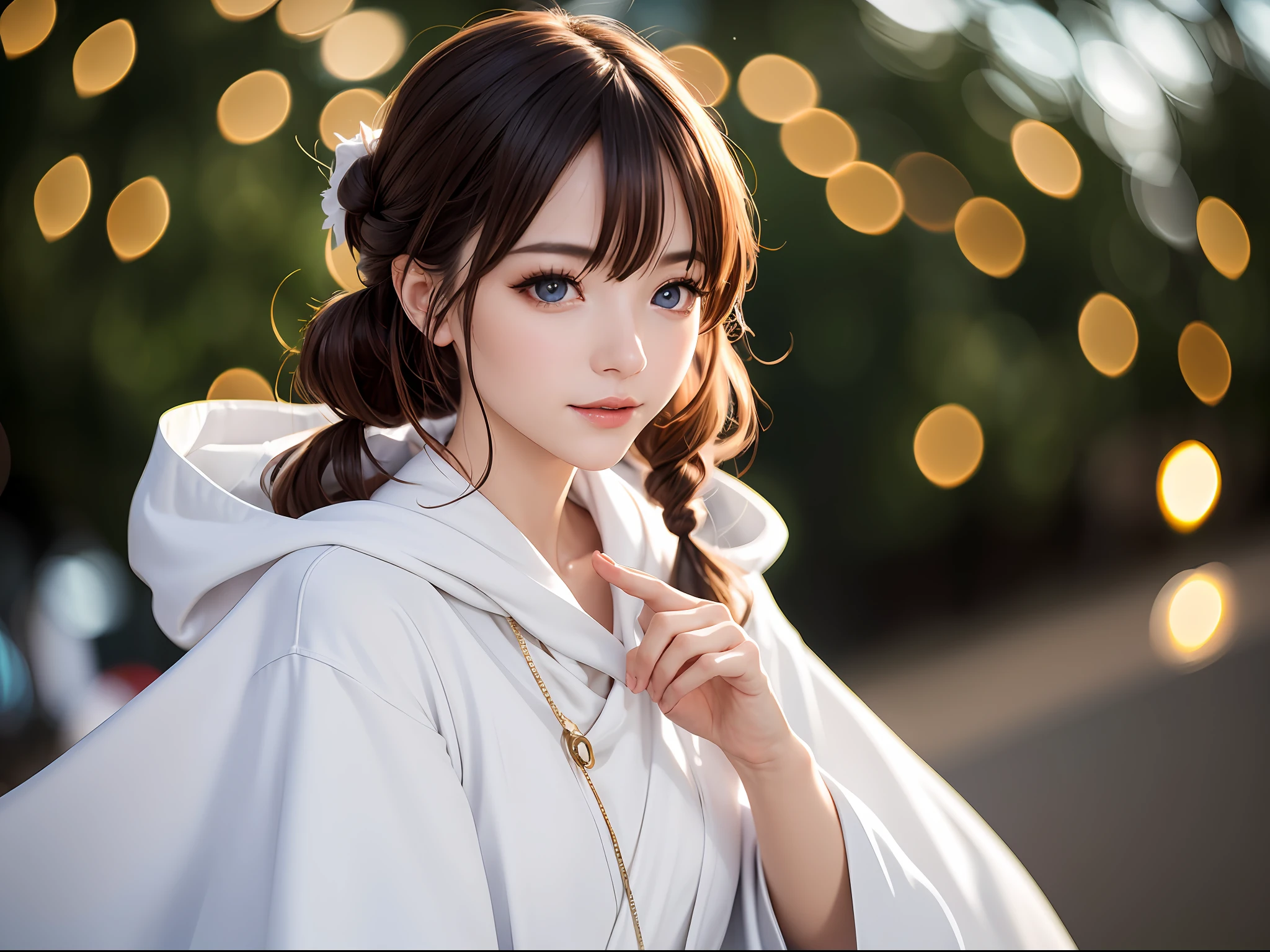 ((1 girl)), magician, light magic, wearing a white robe made of light, magic forest, flowing, (Fire)) magic), tight magician's clothing, magic clothes, ((flowing hairstyle)))), (shining eyes))), wearing a cloak, (((bokeh)), depth of field,