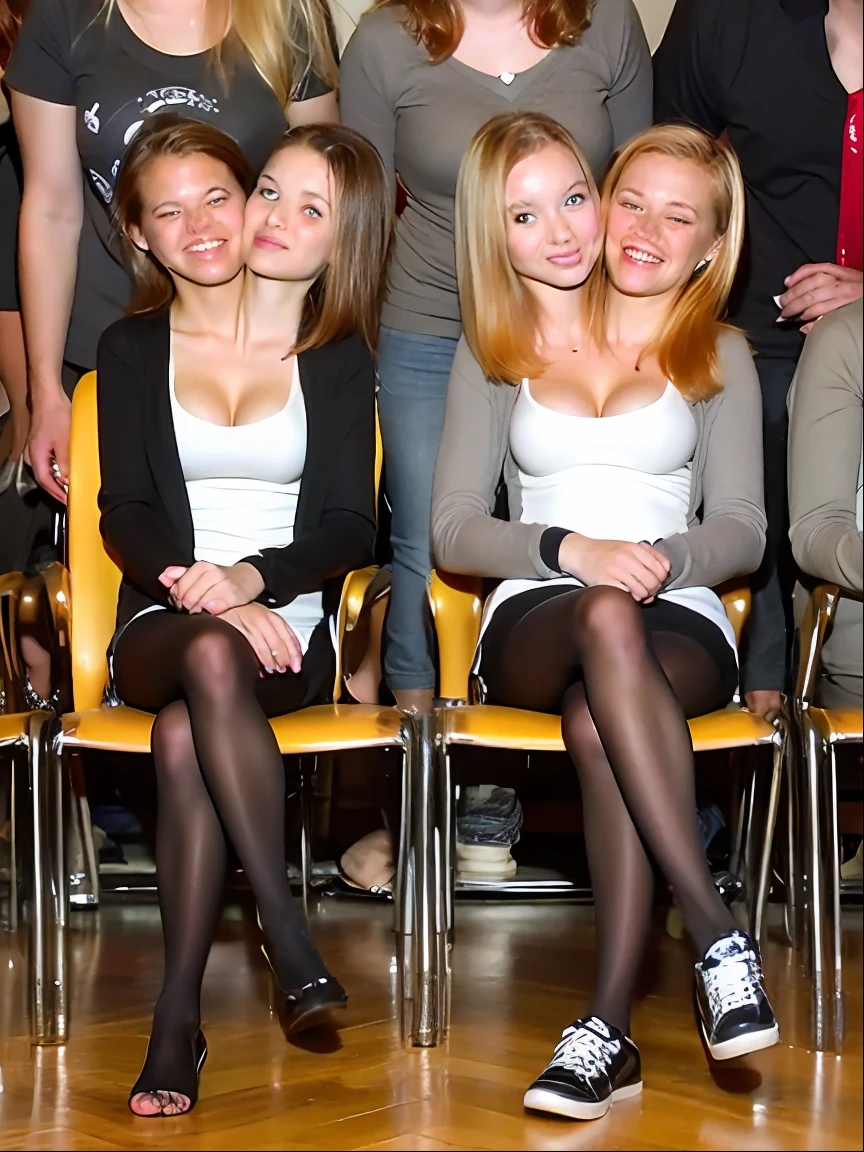 2heads, two headed girl, (one torso:1.5), pale skin, (redhead:1.4), (ager:1.4), white girls, (two heads on one body:1.4), conjoined twins, heads side by side, one torso, young, uncomfortable, barefoot