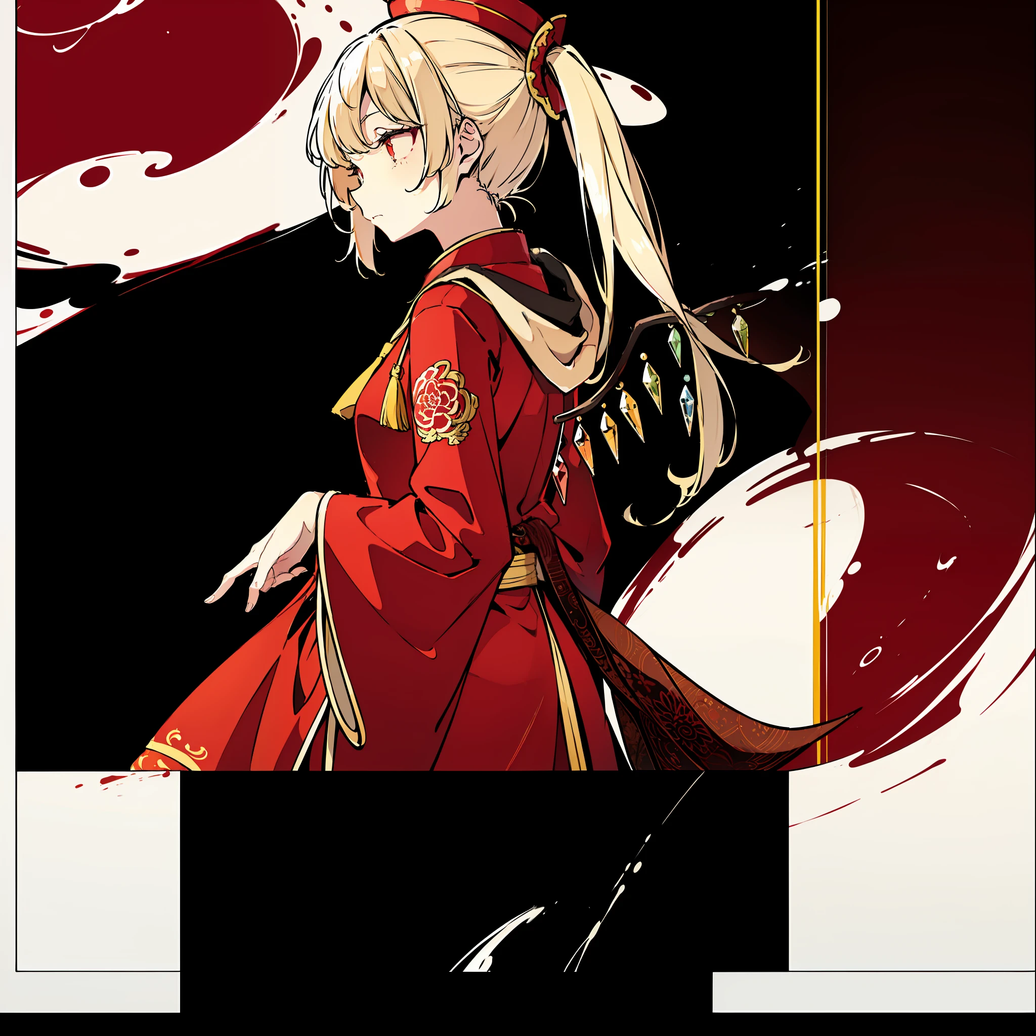 masute piece, Fine detail, 4K, 8K, 12K, Solo, One person, Beautiful Girl, caucasian female, Flandre Scarlet of the Eastern Project、Small、chinese clothes, Chinese dress, Chinatown