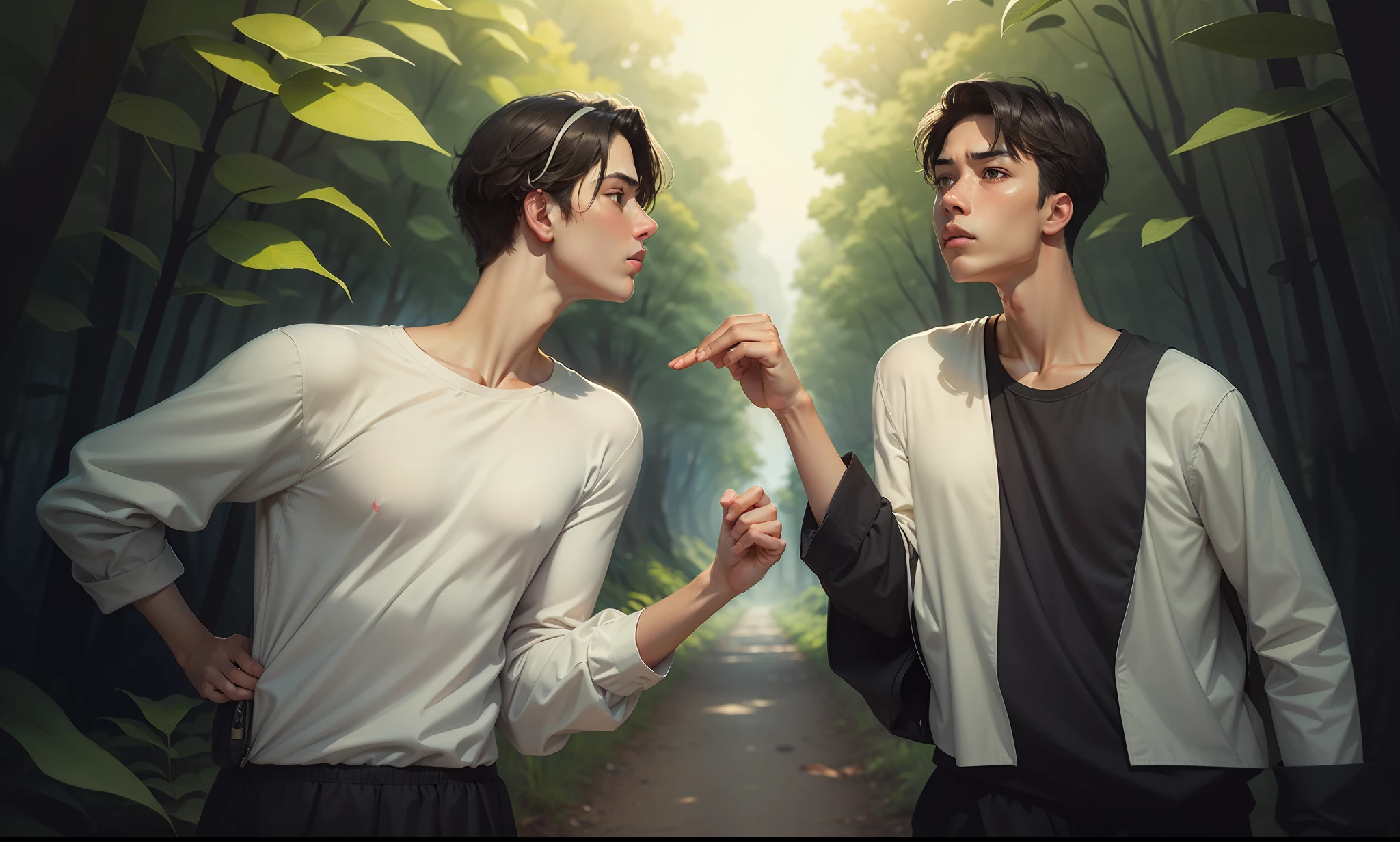 Friend go away, nature background, sad