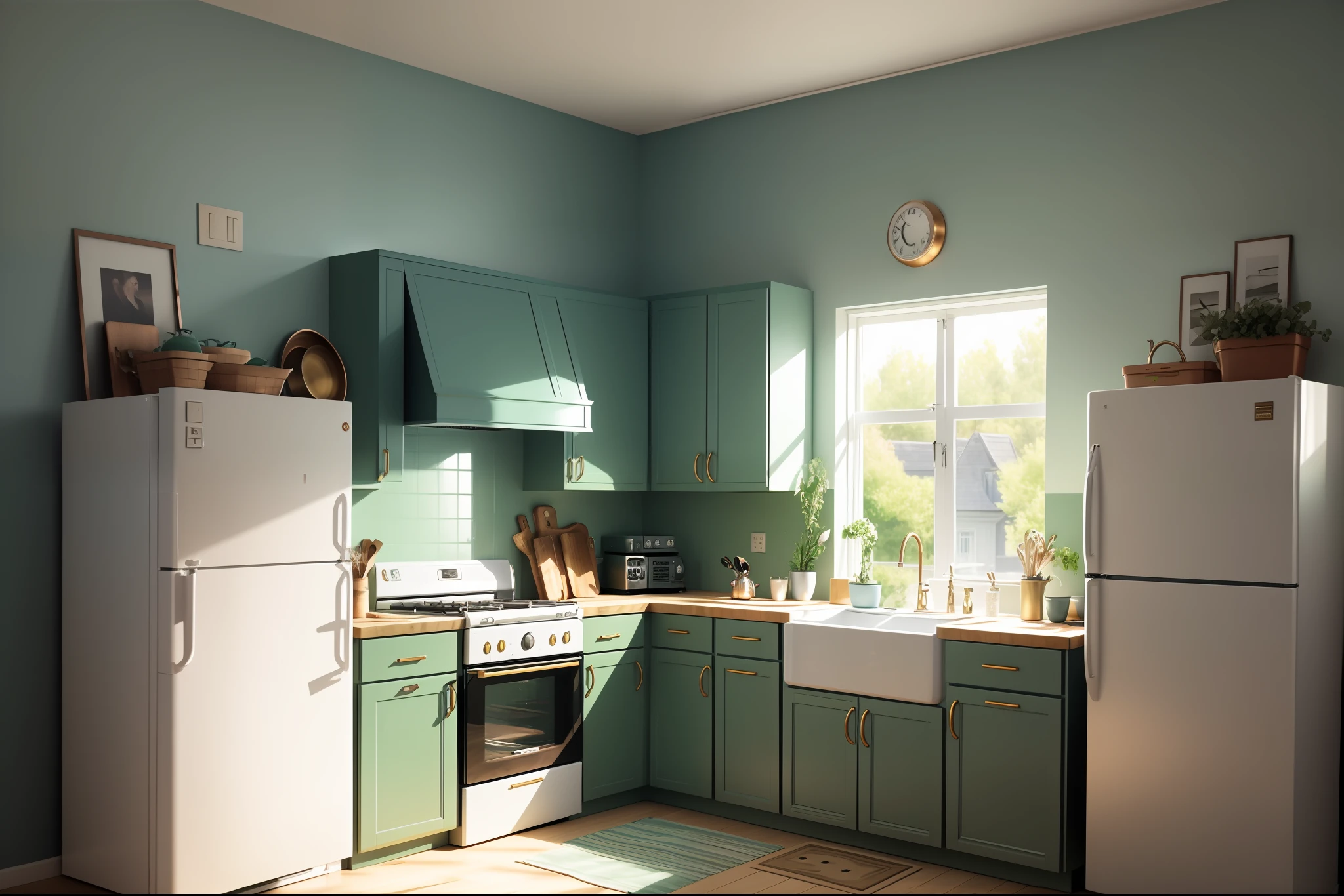 Great Artwork,Photography,Hyperrealistic,There Is A Kitchen With A Sink And A Window,Polish Mansion Kitchen,(Old Kitchen Backdrop Angled View),Still Photo,Old Kitchen Backdrop,Rustic,by Leo Goetz, by Dietmar Damerau, by Sebastian Spreng, by Sigmund Freudenberger, by Petr Brandl, copper and brass, by Jan Tengnagel
