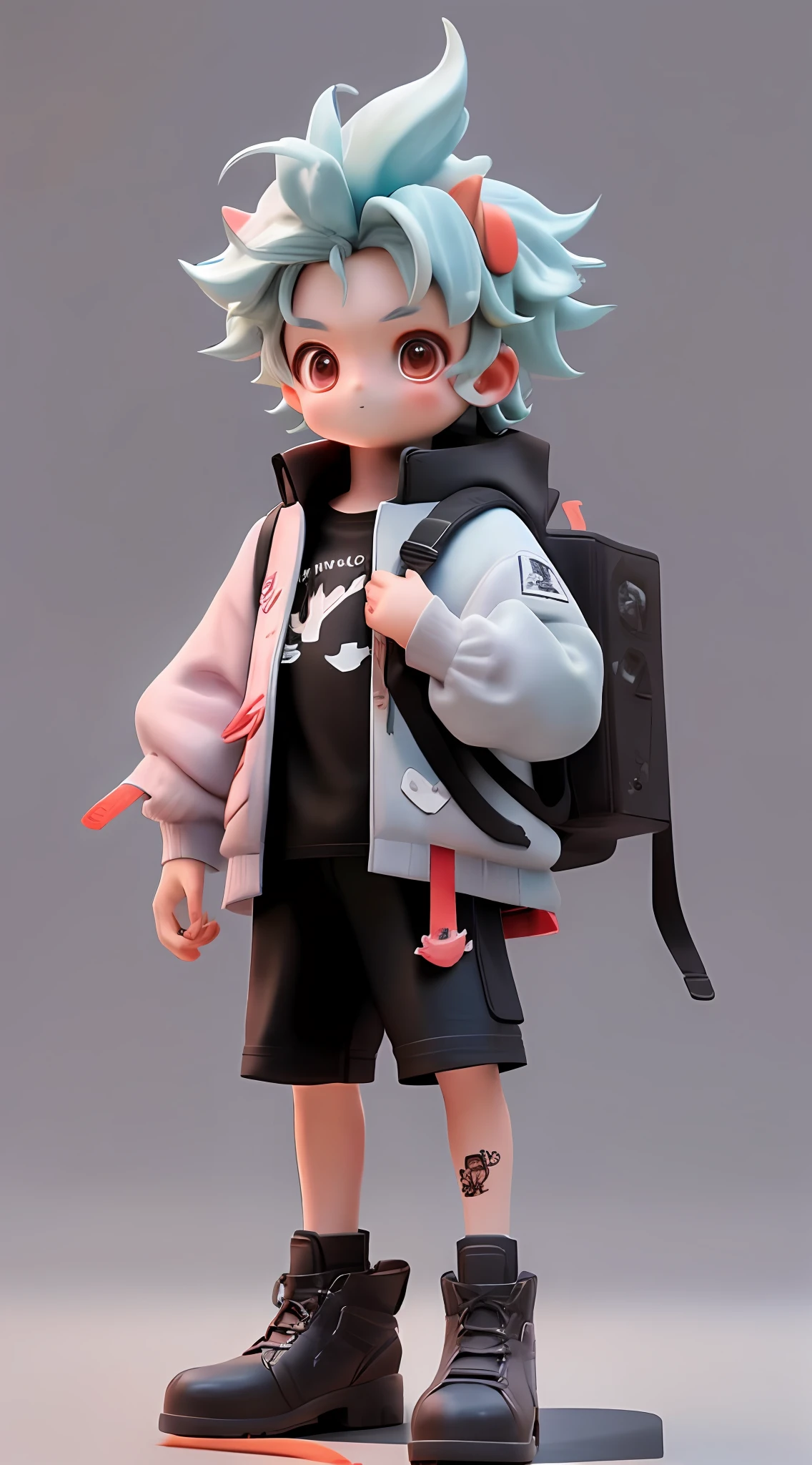 1 boy,CG,4K,8K,Clearandcleanbackground,microclose-up,plaything,Models,Handsome，estilo fantasia，rich colour，