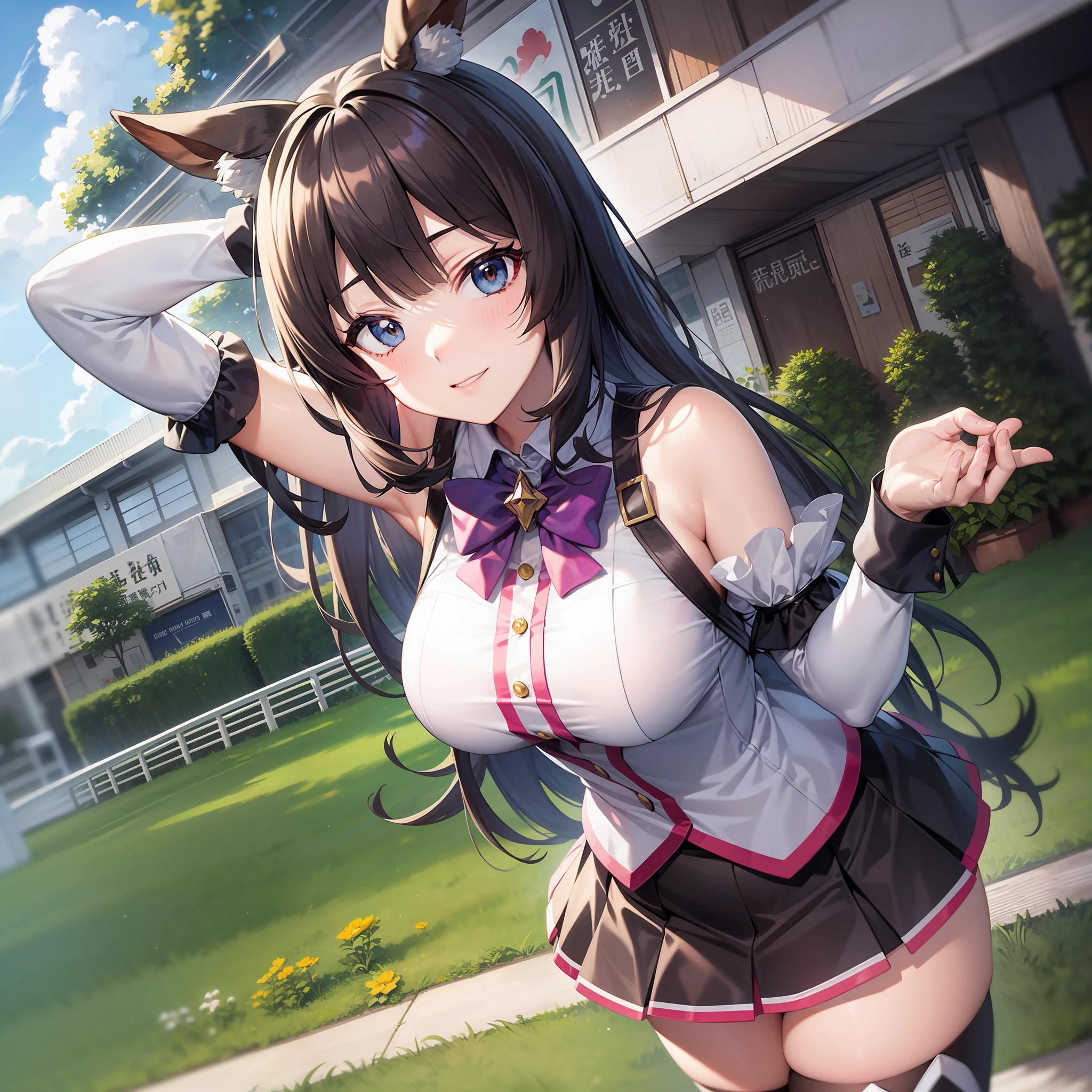 Fujikiseki(Uma Musume)、Cool pose、Zhongshan Racecourse、Sunnyday、daytime、