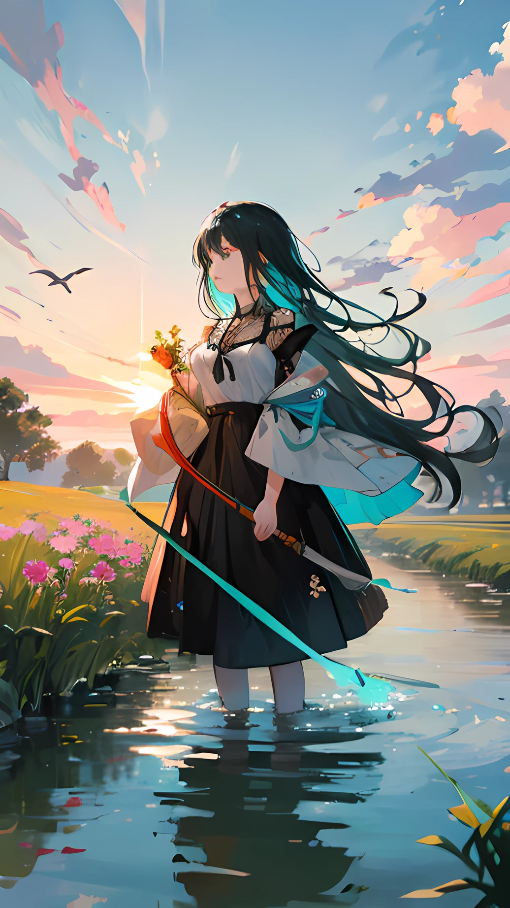 ({{beautiful}}, {{natural}}, {{pastoral}} ,{{tranquility}},{{harmony}},{{inclusive}},{{comfort}},{harvest}}:1.1),

[ {{1 male and 1 female}}, {{beautiful sunset}}, {{field}}, {{cow and sheep}}, {{rice flowers}}, {{cluster new farm tools}}, {{family warmth}} {{(couple's dynamic description)}}:0.9 ]

{{away from the noise}}, {{Revel in nature}}, {{sunny}}, {{fresh air}}, {{birds}}}, {cheerful singing}}, {{grass flow}}, {{stream flowing}}, {{full of turquoise beauty}}}