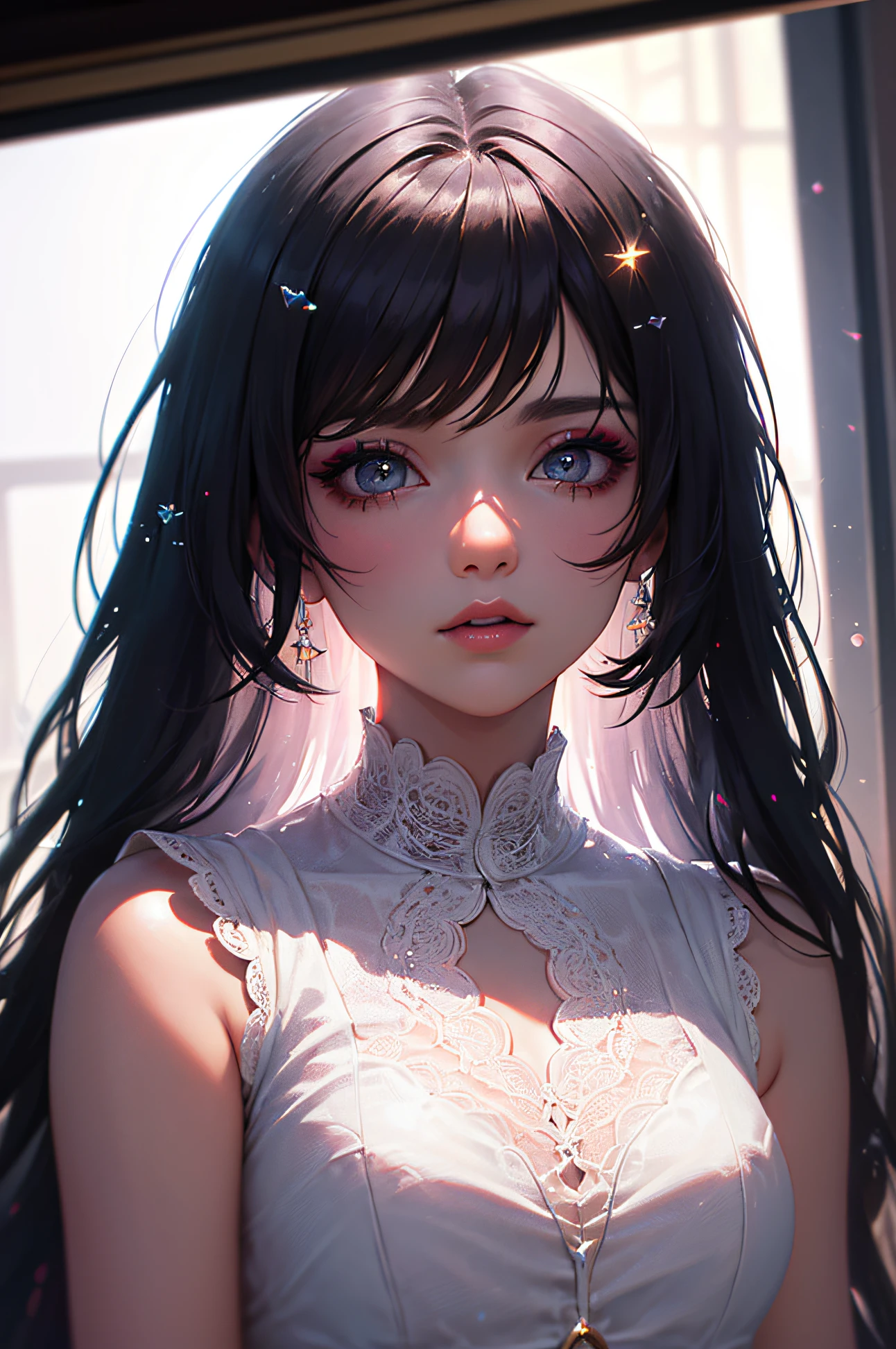 (Masterpiece:1.2), best quality, (illustration:1.2), (ultra-detailed),Eye focus,(Masterfully crafted Glow, pink lens flare), (Cinematic background), hyper details, (delicate detailed), (intricate details), octane render, hdr, (hyperdetailed:1.15), (soft light:1.2), 1girl, beautiful girl, ultra detailed eyes, mature, plump, thick, rainbow painting drops,(supermodel:1.3), paint teardrops, woman made up from paint, entirely paint, splat, splash, indoors, (bioluminescent hair:1.1),(glowing eyes), ((makeup)),(Cinematic masterpiece), fierce, powerful, splashes of colour absolutely eye-catching, (Cinematic headlight), ((caustic)), dynamic angle, beautiful detailed glow, ambient occlusion, ambient light, raytraced reflections,(best illumination, an extremely delicate and beautiful), ((cinematic light)), (soft:2),