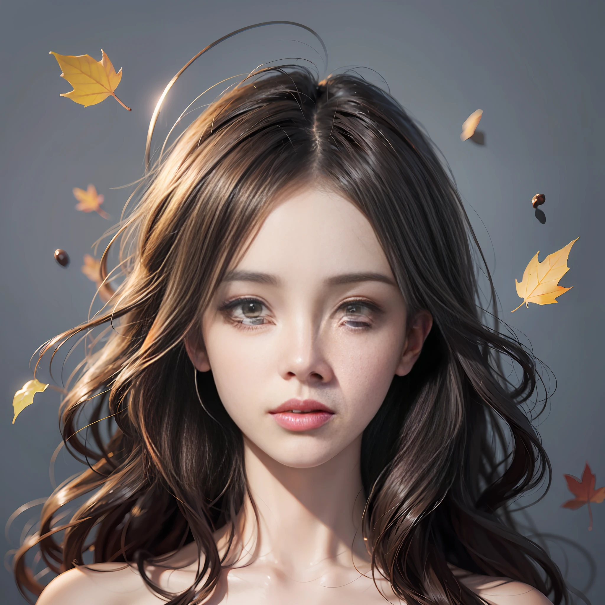 Agnes Cecile's woman，Luminous design，pastelcolors，Ink drops，Autumn lights，Very detailed facial features，8K